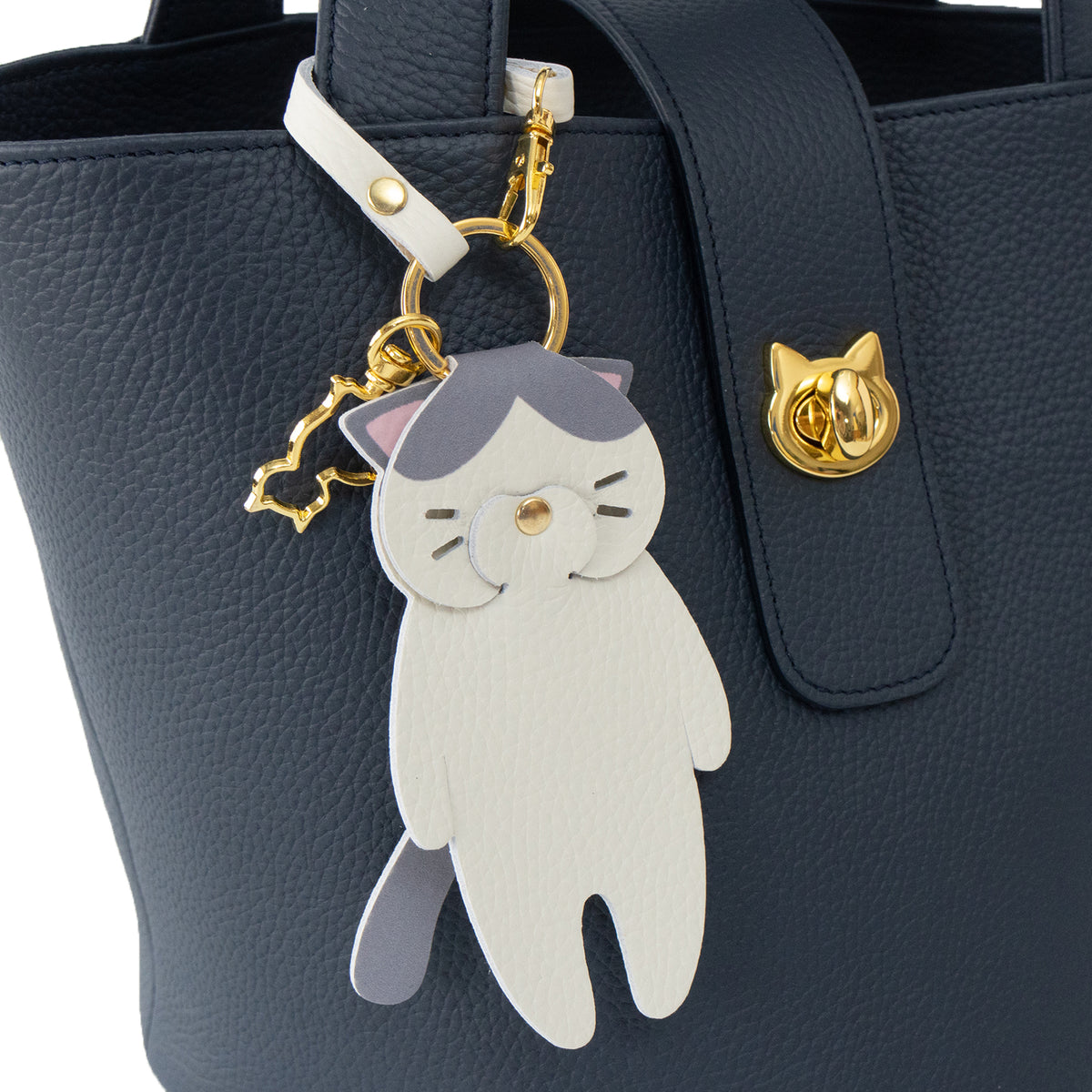 【受注販売:10/23(金)22:00〜26(月)】プリントにゃんチャーム / ハチワレ(グレー)