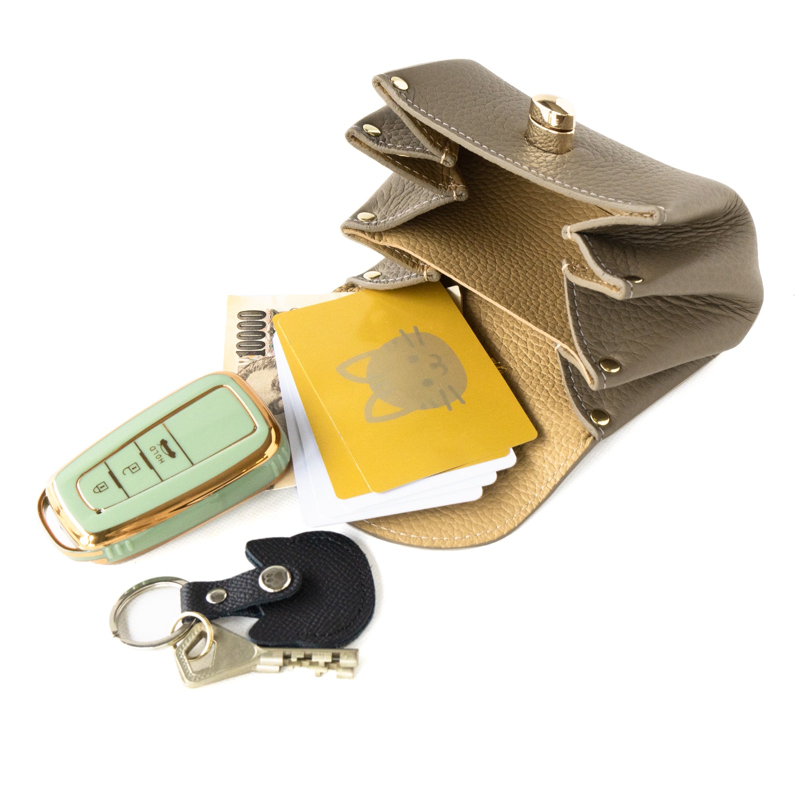 Shell pouch CAT Taurillon Clemence / Etoupe