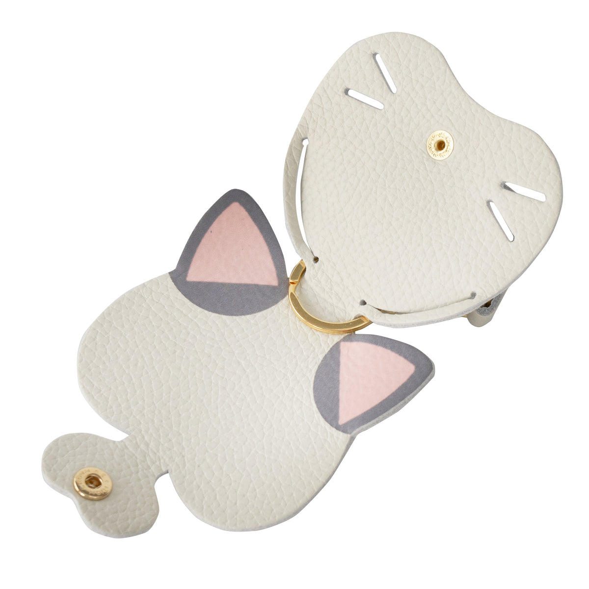 【Made-to-order: 10/23 (Fri) 22:00 - 10/26 (Mon)】 Printed Cat Face Charm / Bicolor (Gray)