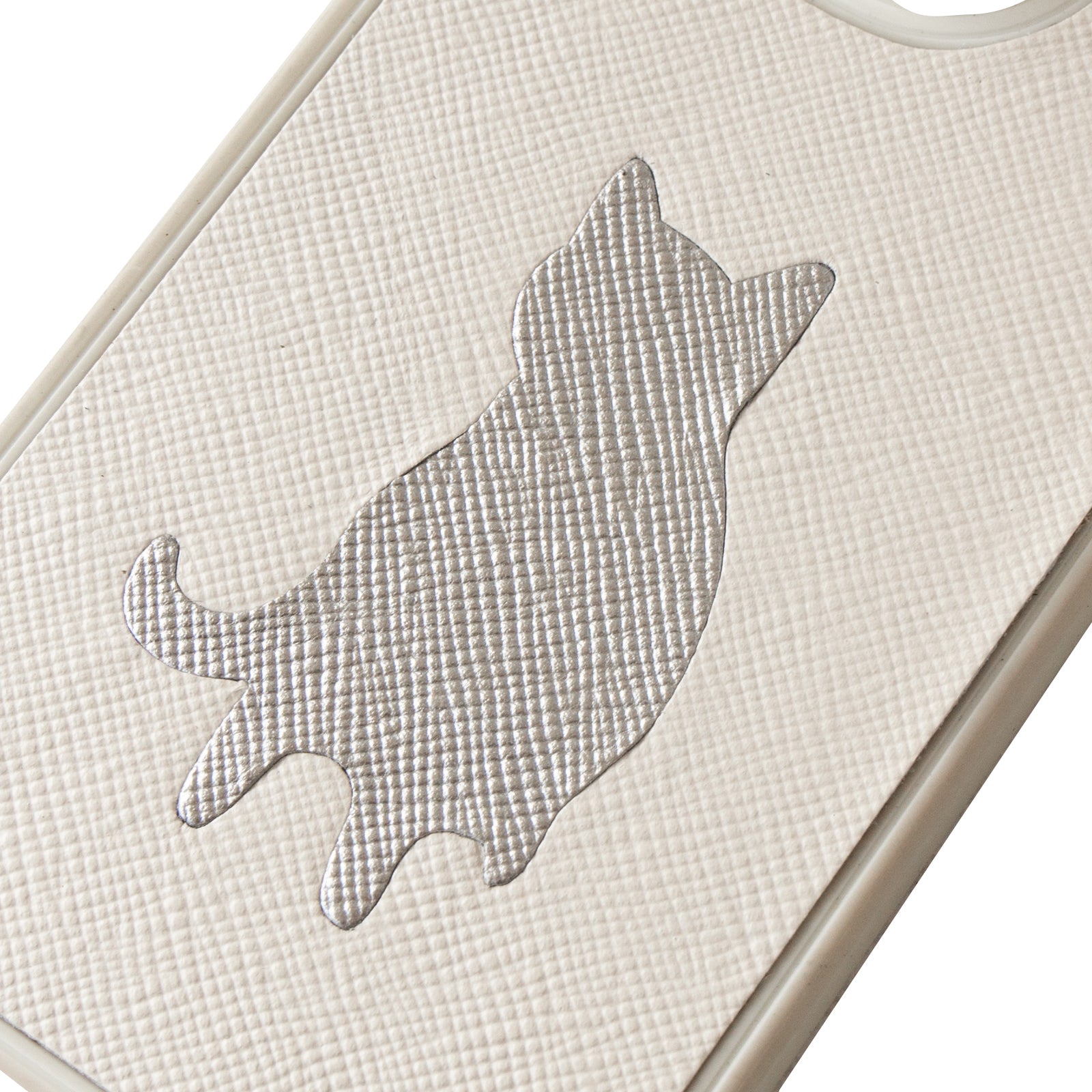 Nya iPhone Cover (for iPhone 16, 15, 14, 13 series) Cuir Saffian / Snow White