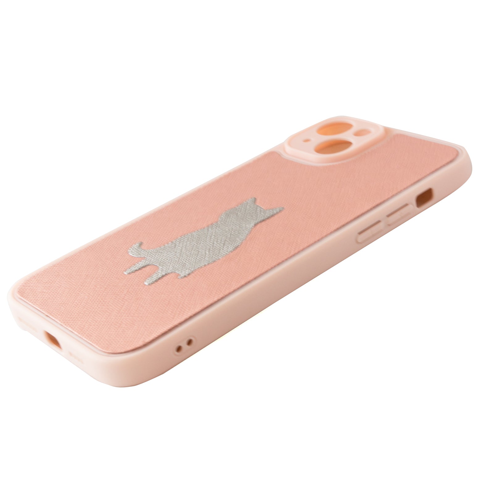 にゃiPhoneカバー (iPhone16、15、14、13シリーズ対応) キュイール・サフィアン / シェルピンク