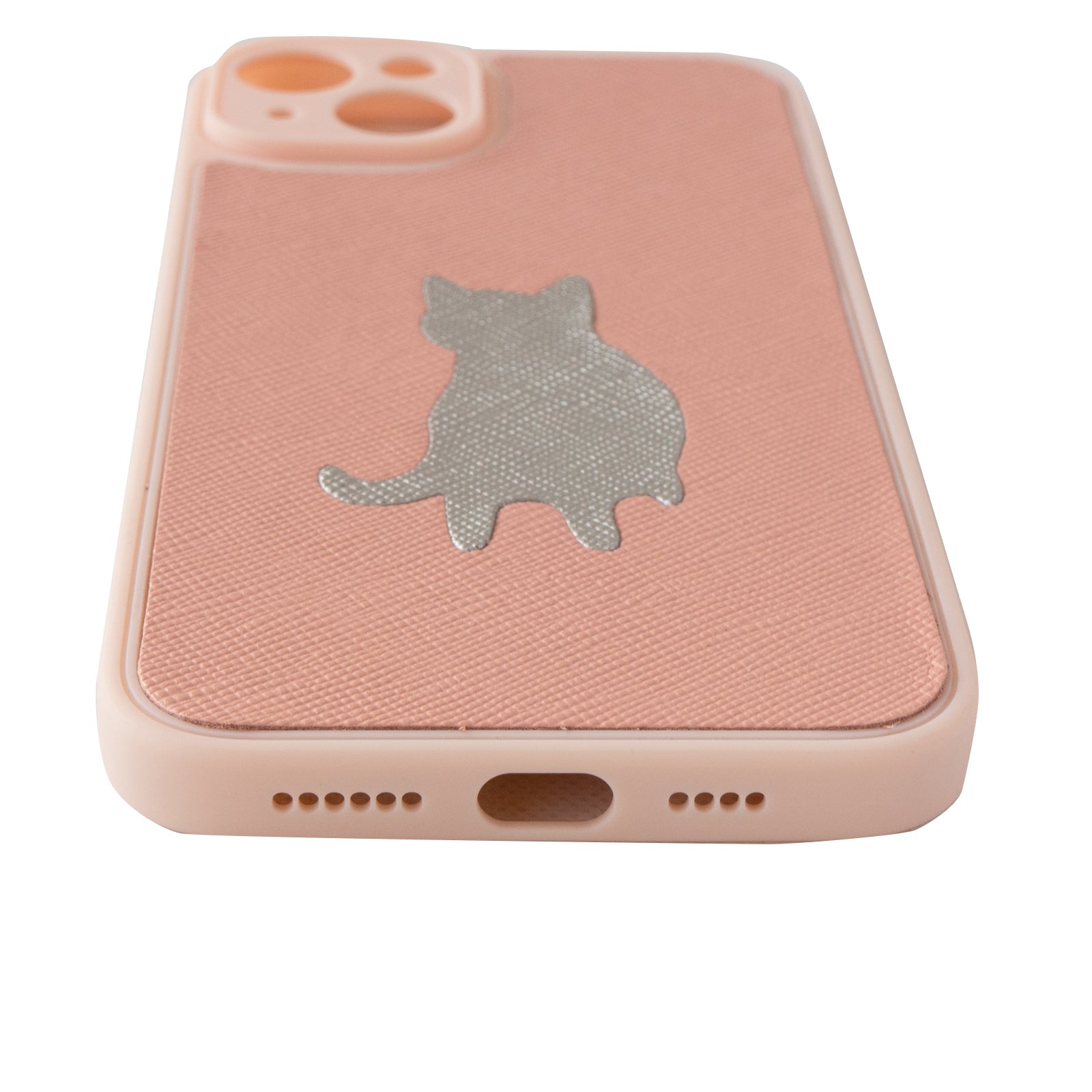 にゃiPhoneカバー (iPhone16、15、14、13シリーズ対応) キュイール・サフィアン / シェルピンク