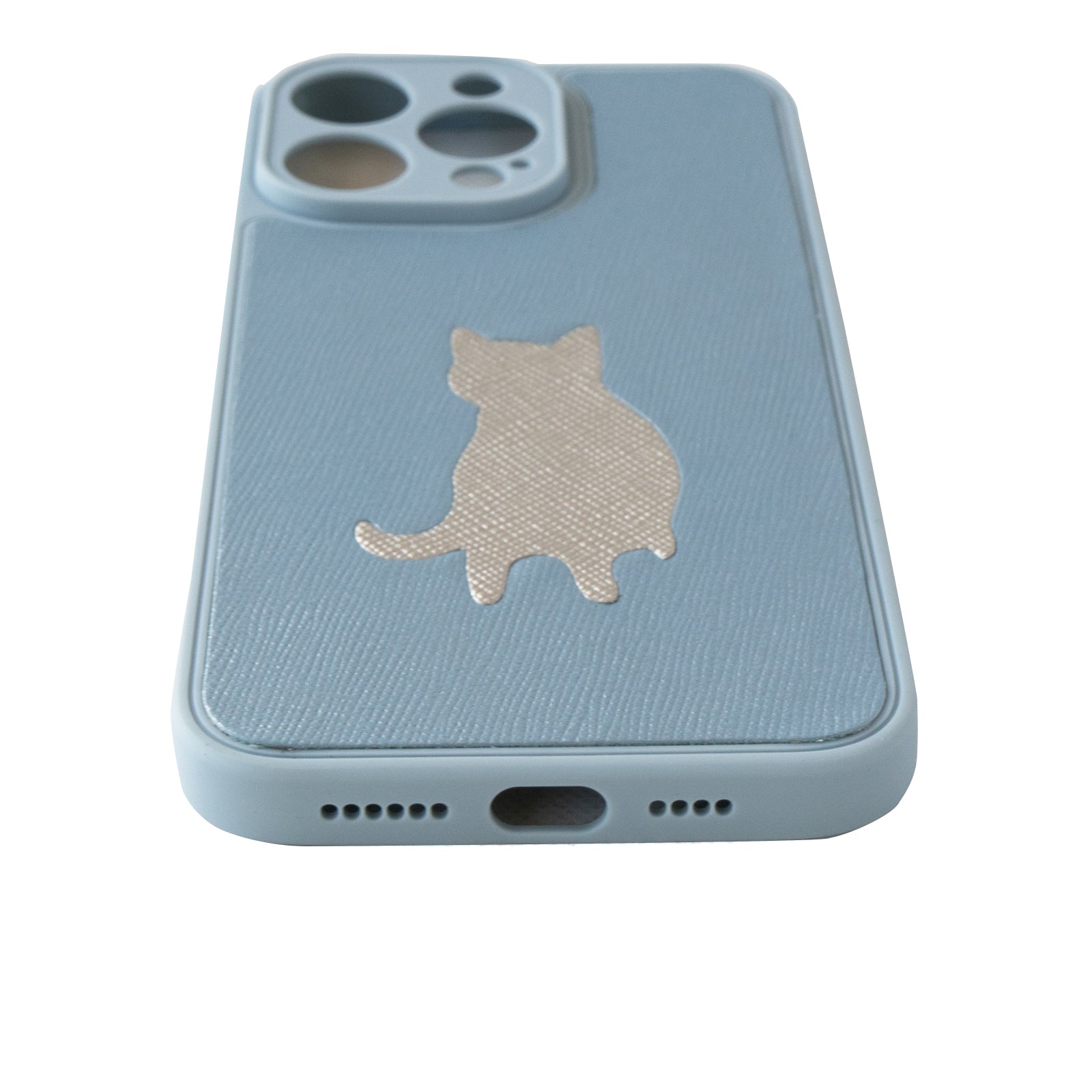 Nya iPhone cover (for iPhone 16, 15, 14, 13 series) Cuir Saffian / Sparkling Blue