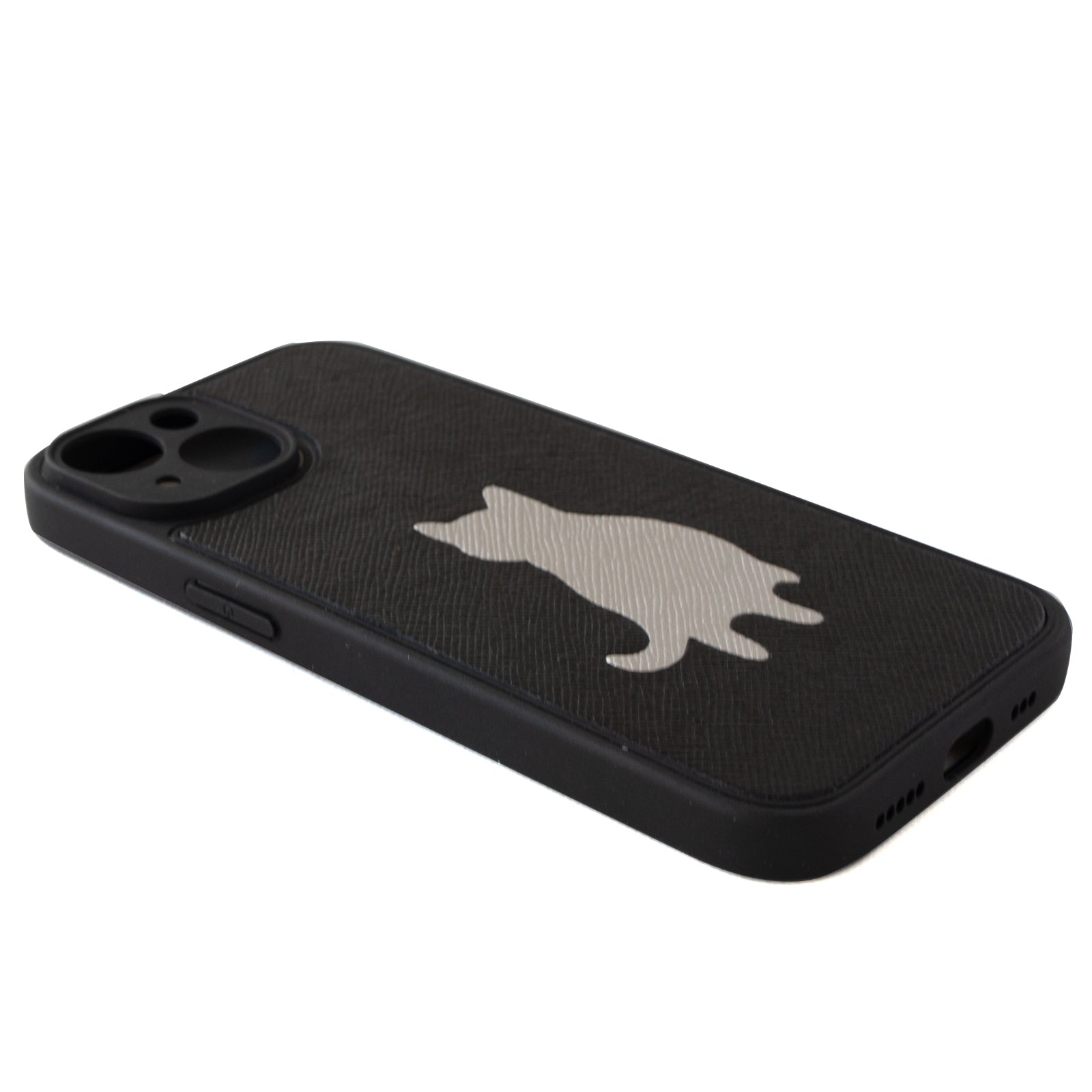 Nya iPhone Cover (for iPhone 16, 15, 14, 13 series) Cuir Saffian / Black