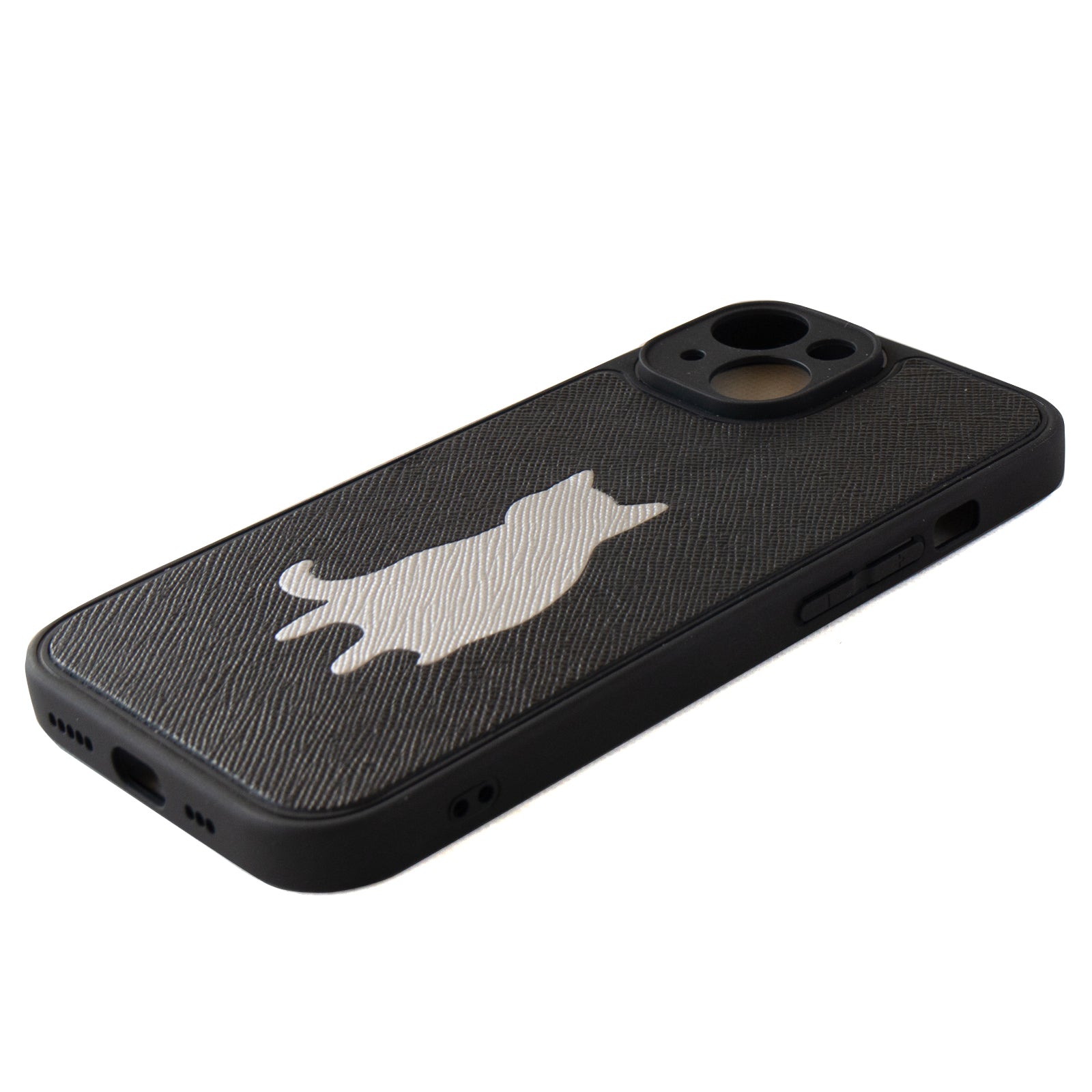 Nya iPhone Cover (for iPhone 16, 15, 14, 13 series) Cuir Saffian / Black