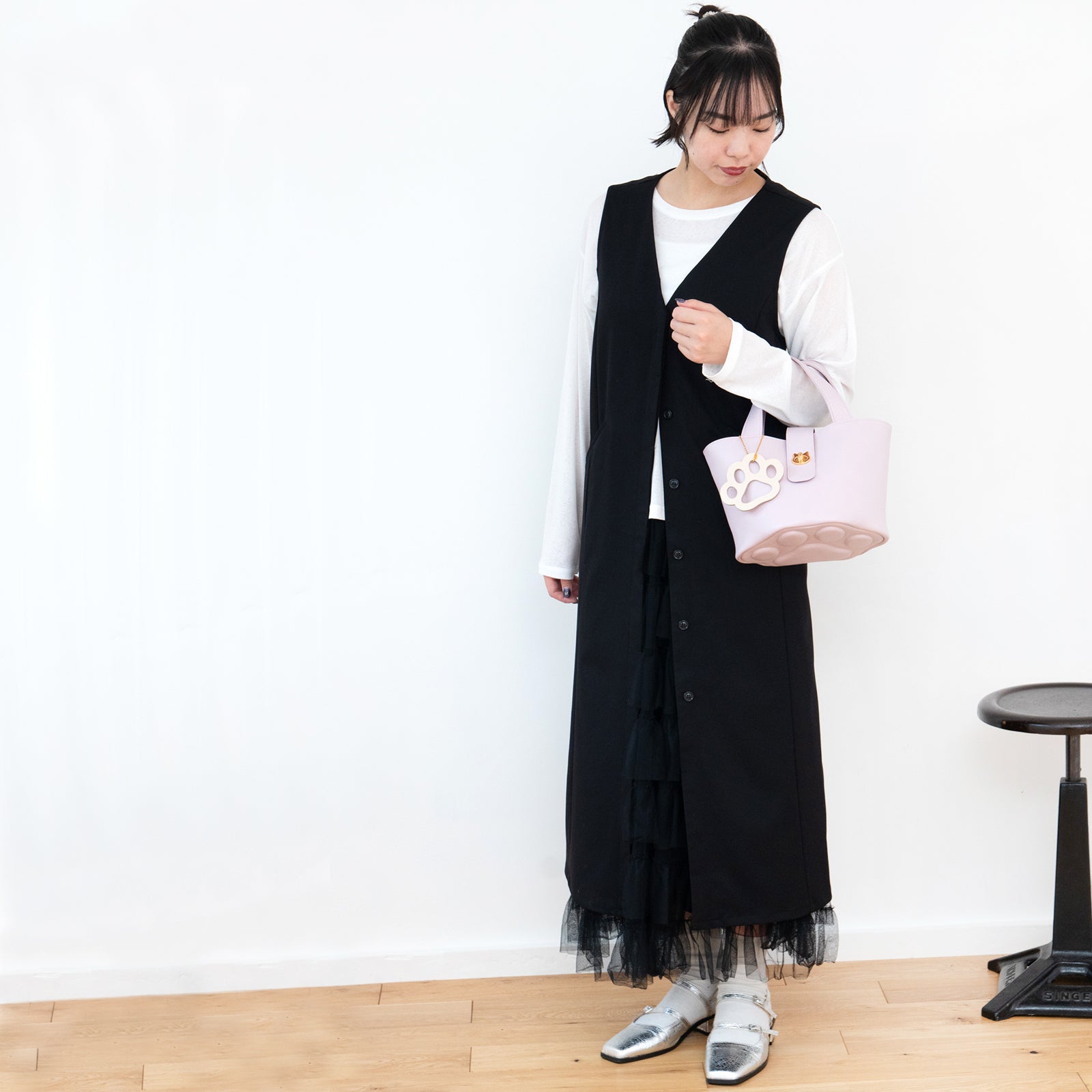 【3/20(金)20:00~ 数量限定】【さくらねこの日特別SET】バケットバッグ PAW (パウ) さくらねこチャームSET モーヴシルヴェスティン