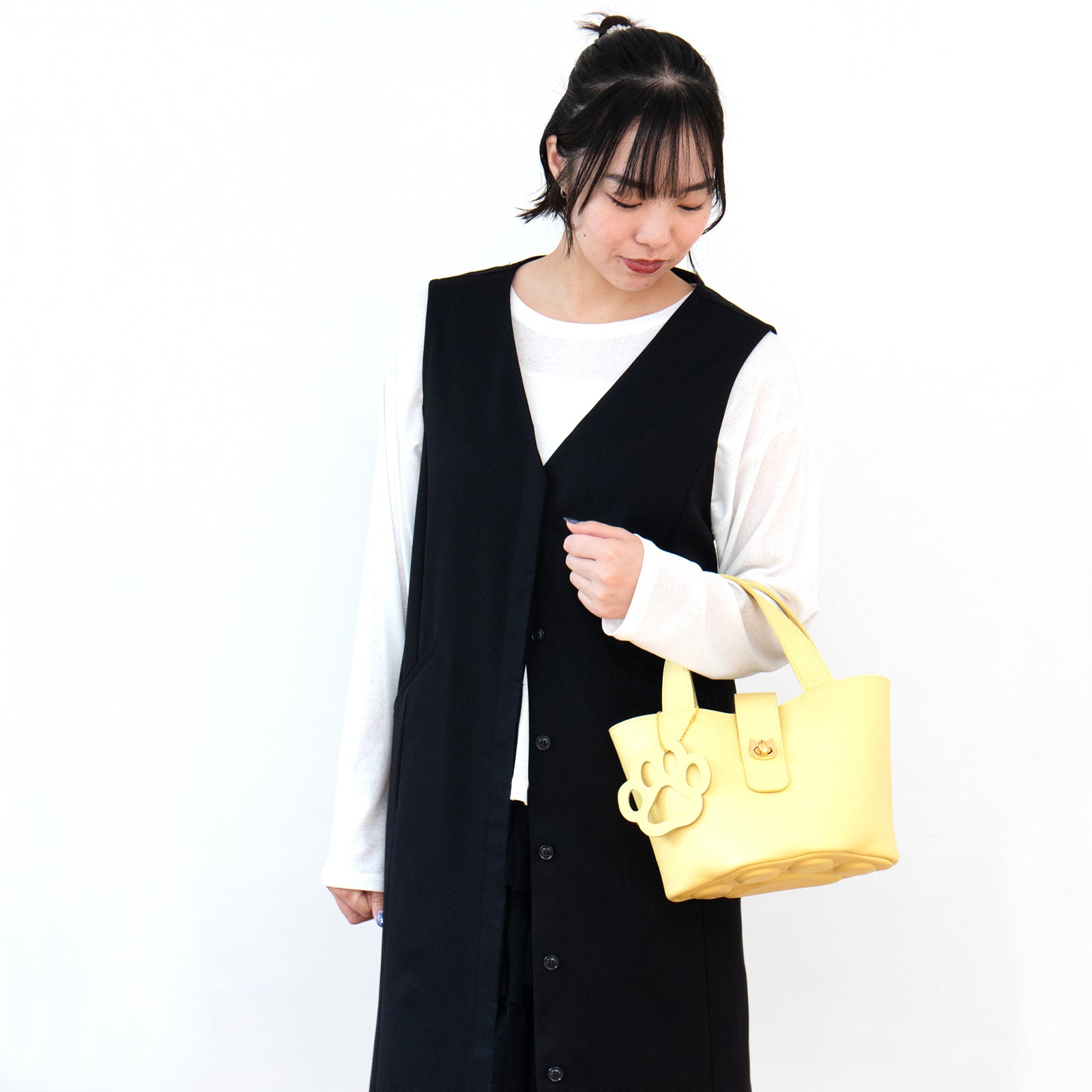 【1月中旬お届け】バケットバッグ PAW (パウ) 肉球チャームセット キュイールマッシュ / ジョーヌプッサン