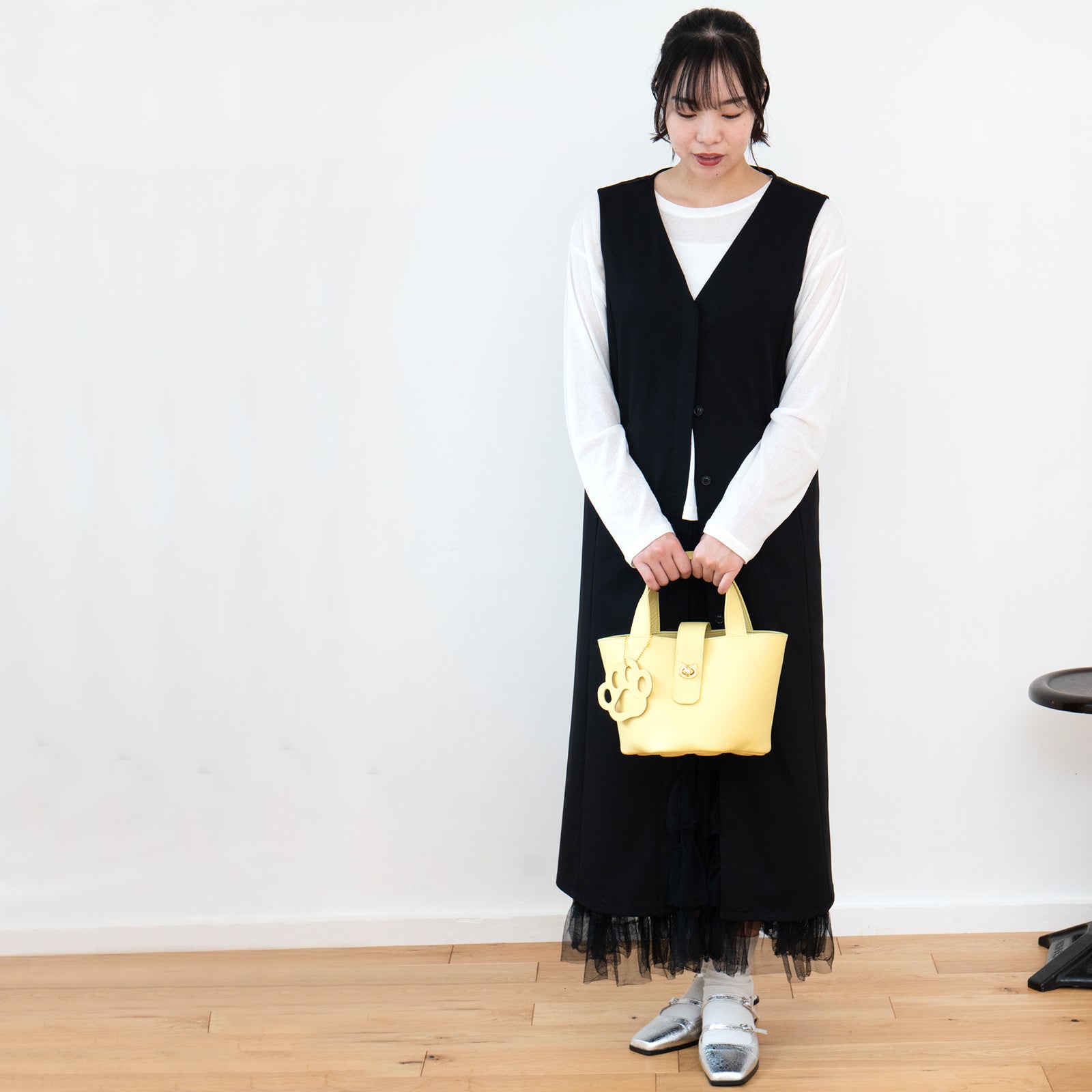 【1月中旬お届け】バケットバッグ PAW (パウ) 肉球チャームセット キュイールマッシュ / ジョーヌプッサン