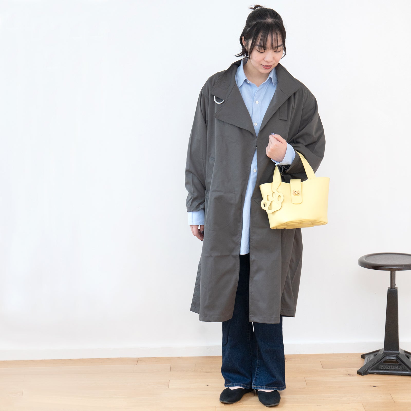 【1月中旬お届け】バケットバッグ PAW (パウ) 肉球チャームセット キュイールマッシュ / ジョーヌプッサン