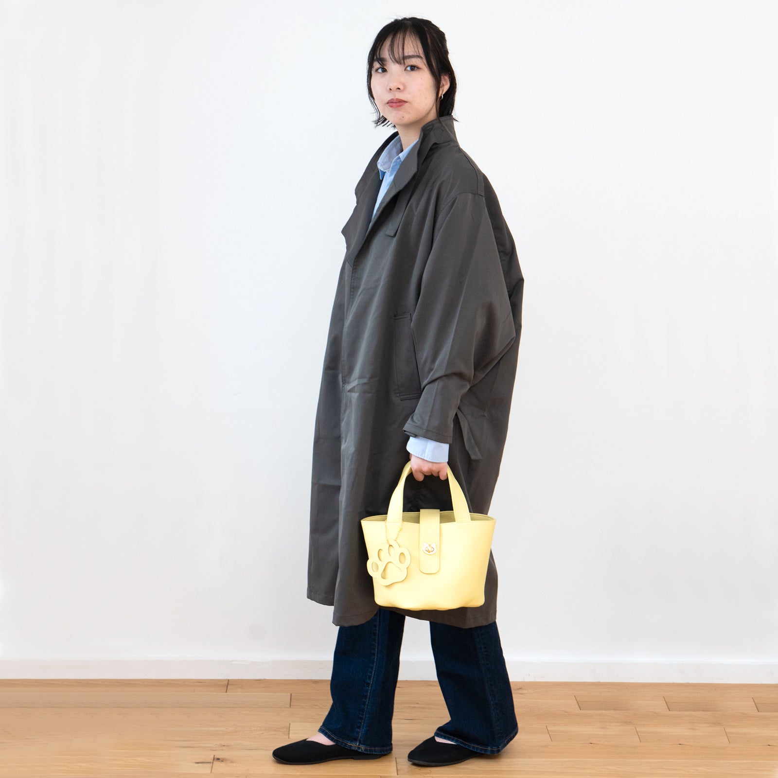 【1月中旬お届け】バケットバッグ PAW (パウ) 肉球チャームセット キュイールマッシュ / ジョーヌプッサン