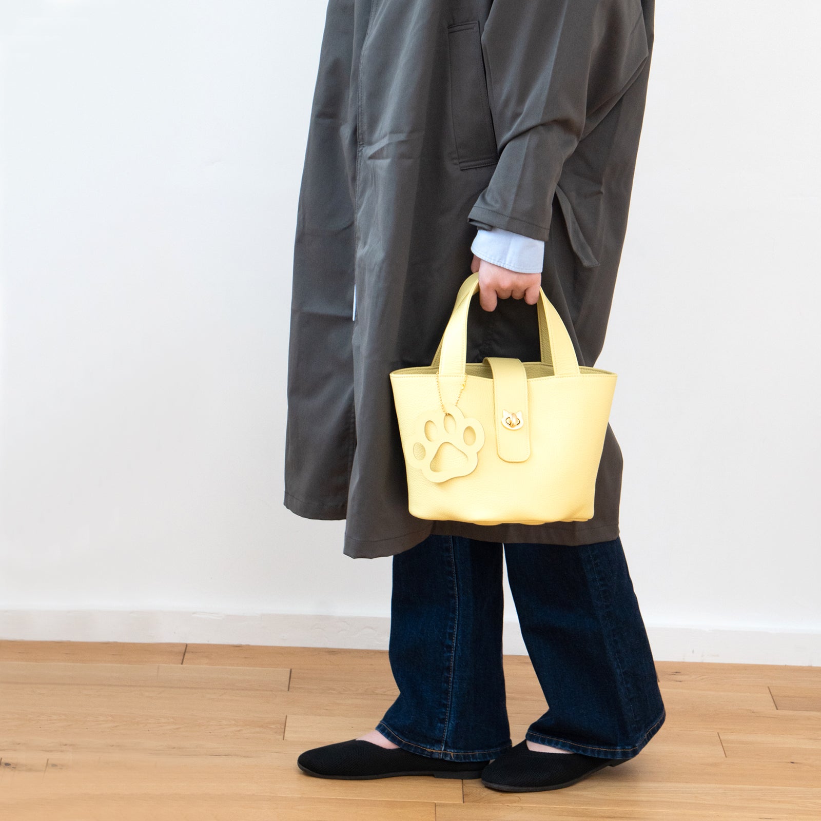 【1月中旬お届け】バケットバッグ PAW (パウ) 肉球チャームセット キュイールマッシュ / ジョーヌプッサン