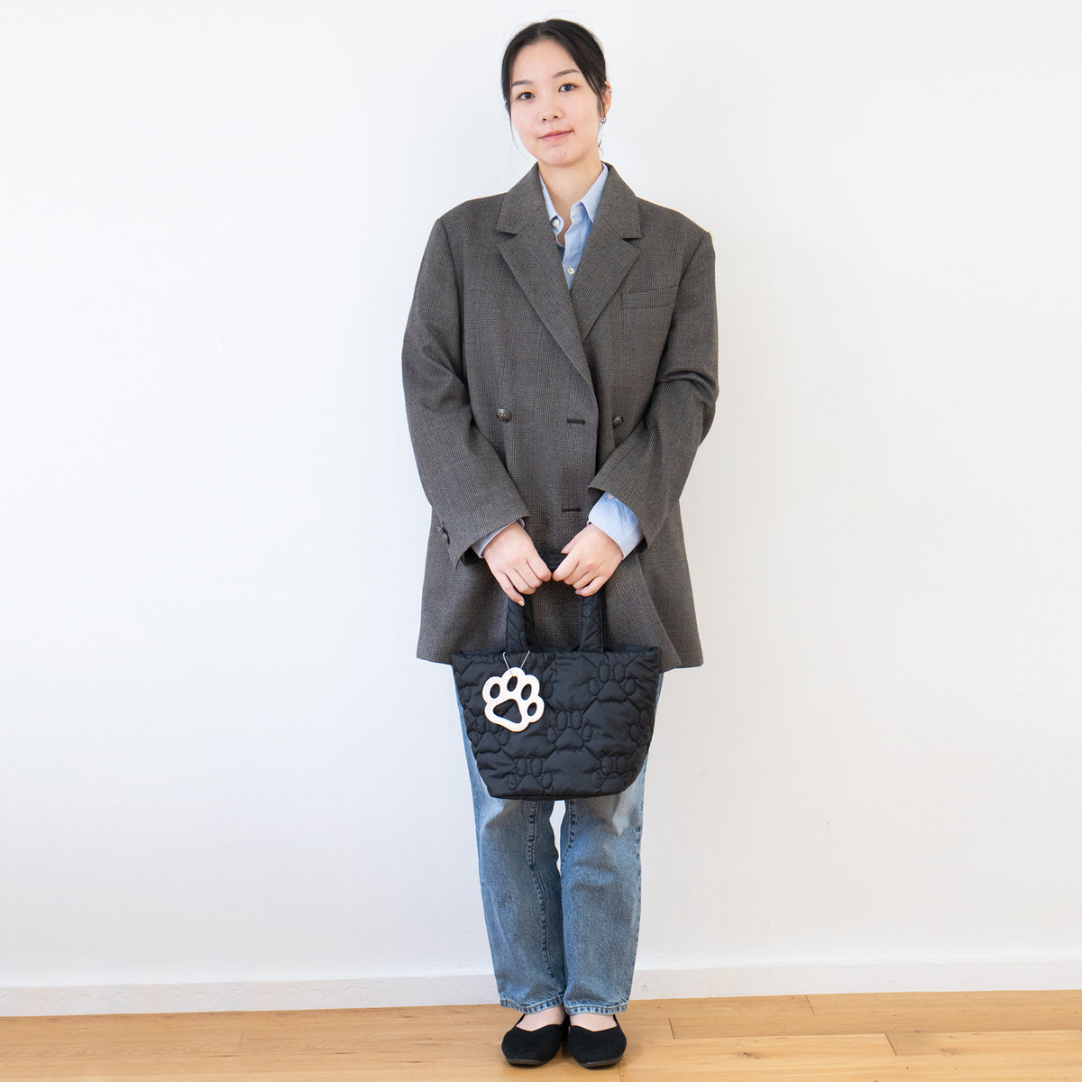 【数量限定】【受注販売:11/1(日)22:00〜3(火)】PAWキルティングトートバッグ・ミニ / ブラック