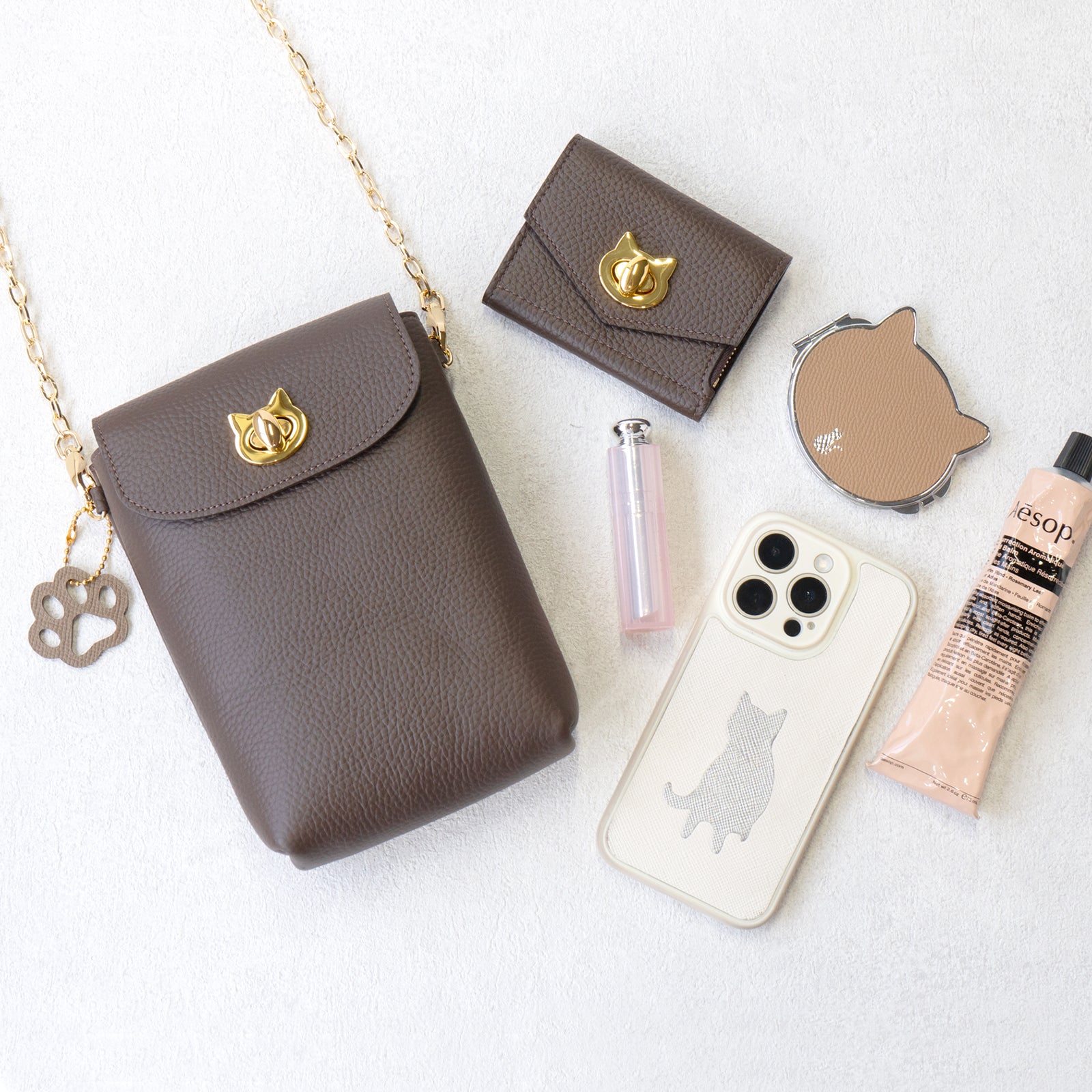 フルーニャスマホポシェット キュイール・マッシュ / チョコ