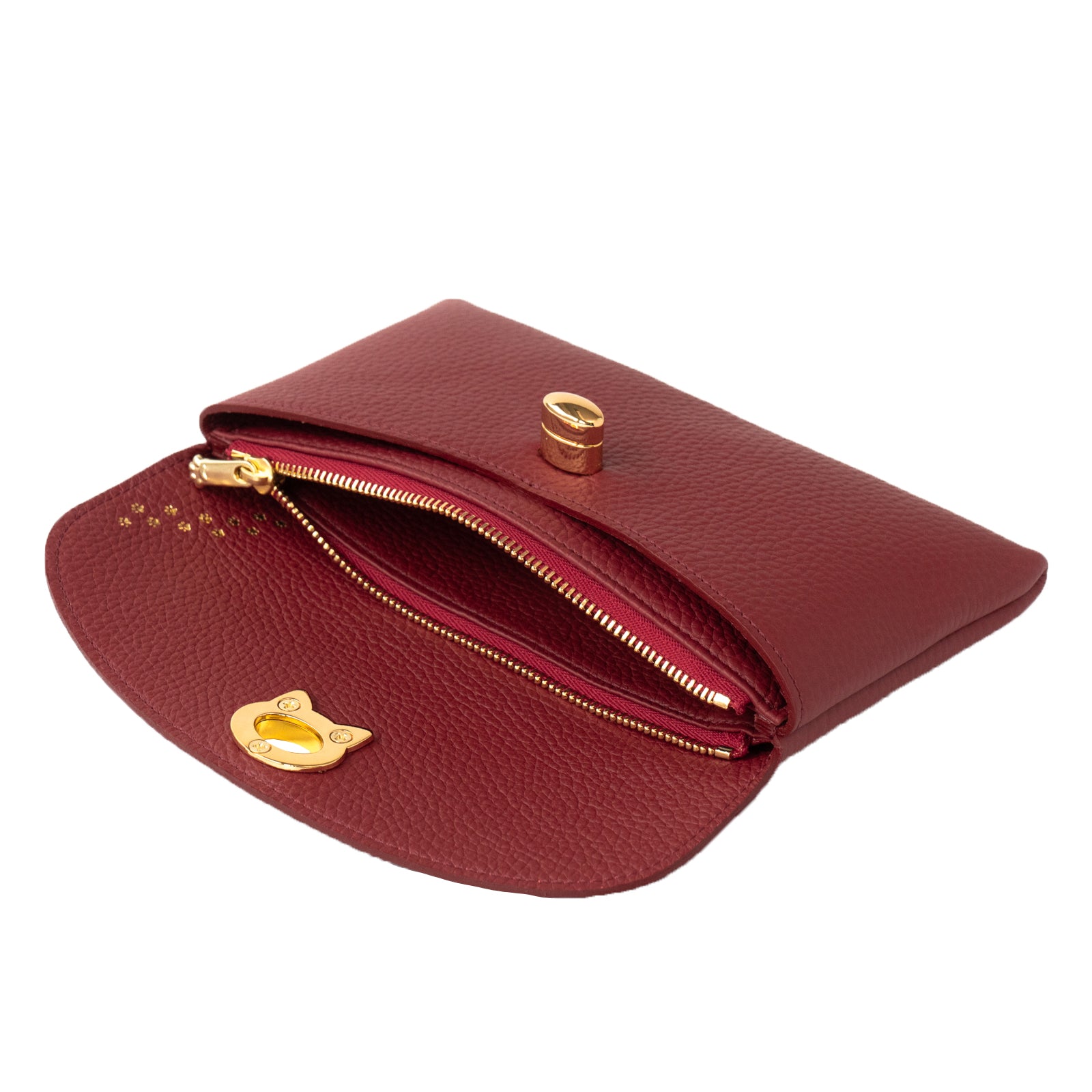 フラップウォレット・フルーニャ ロング キュイール・マッシュ / ボルドー