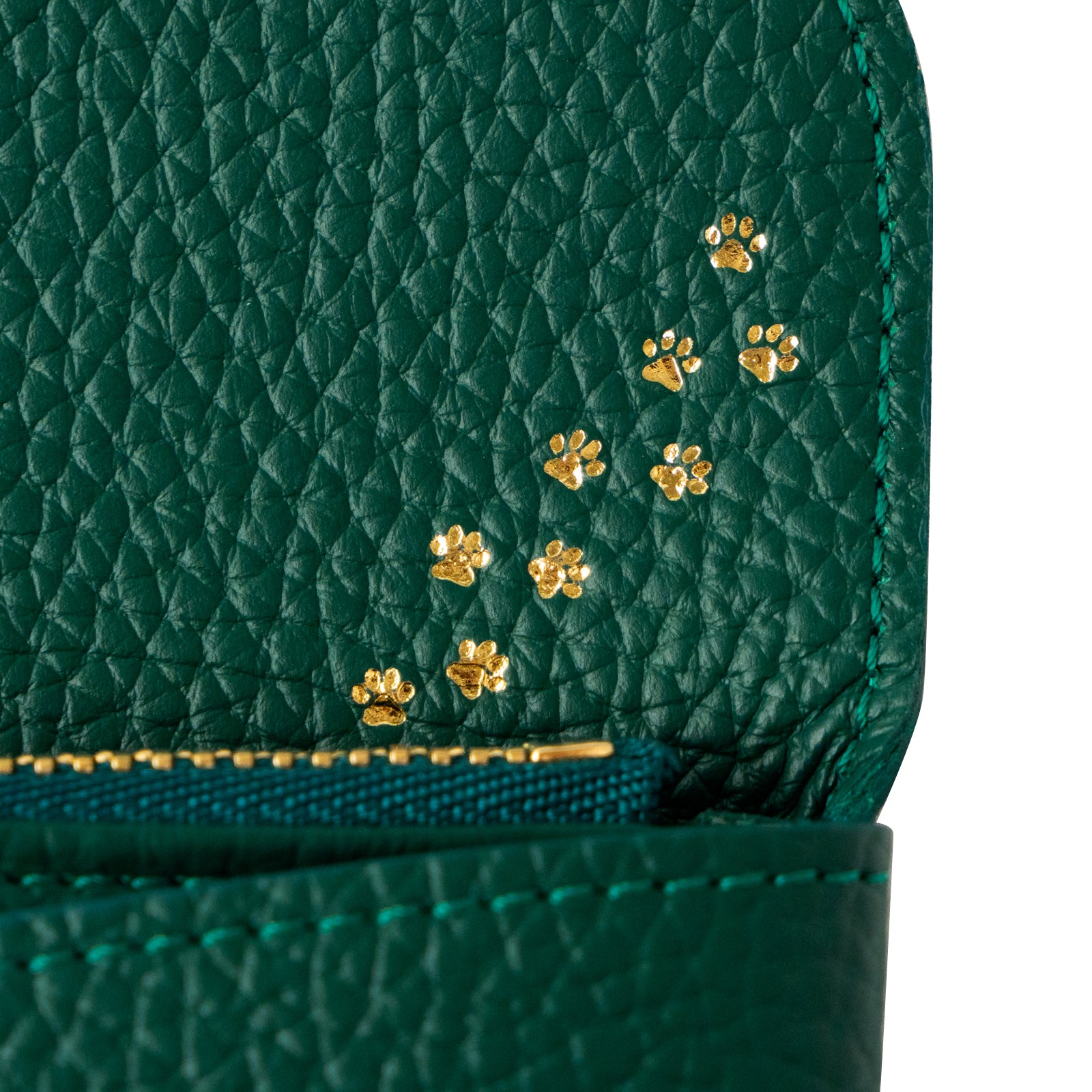 フラップウォレット・フルーニャ ロング キュイール・マッシュ / エメラルド