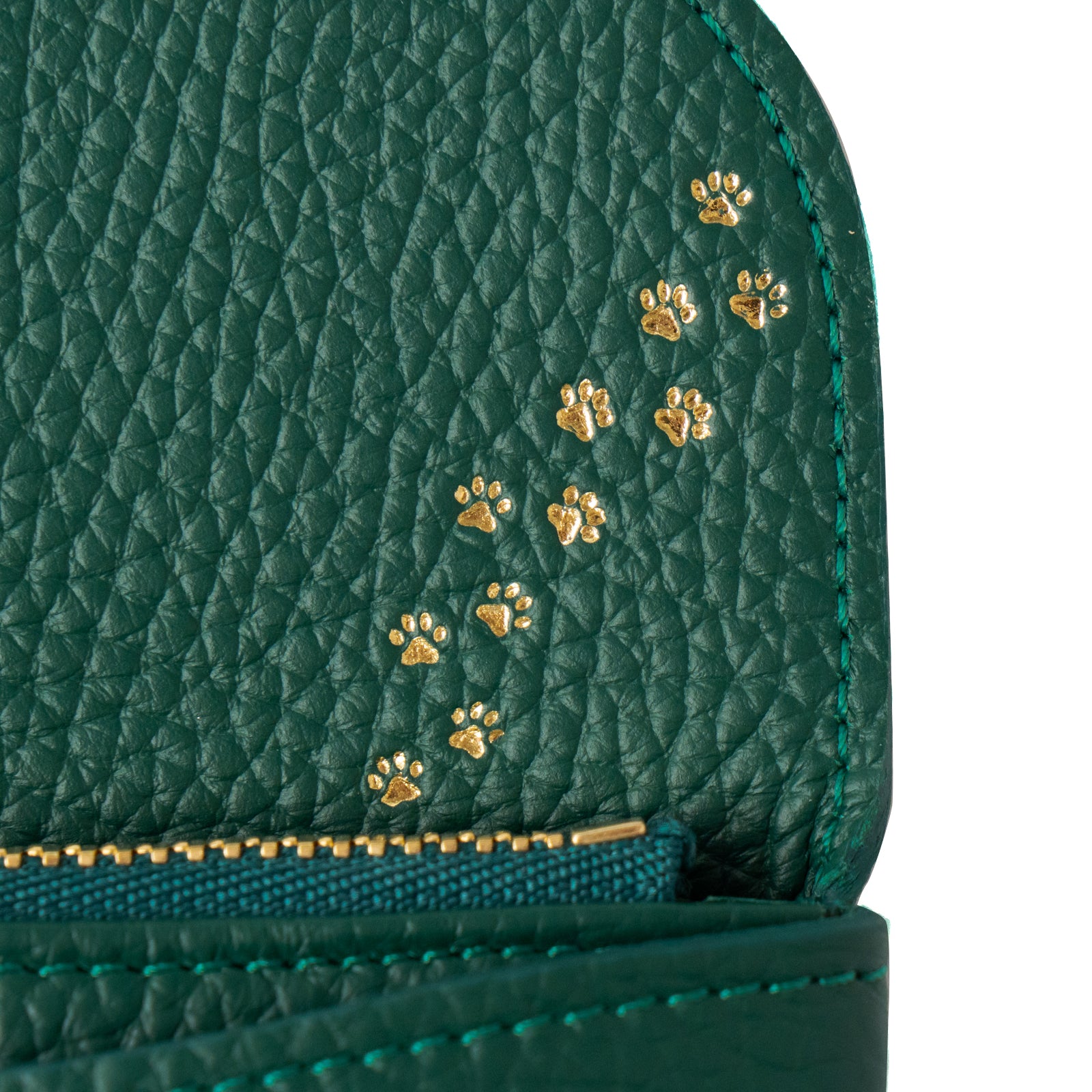 フラップウォレット・フルーニャ ミディアム キュイール・マッシュ / エメラルド