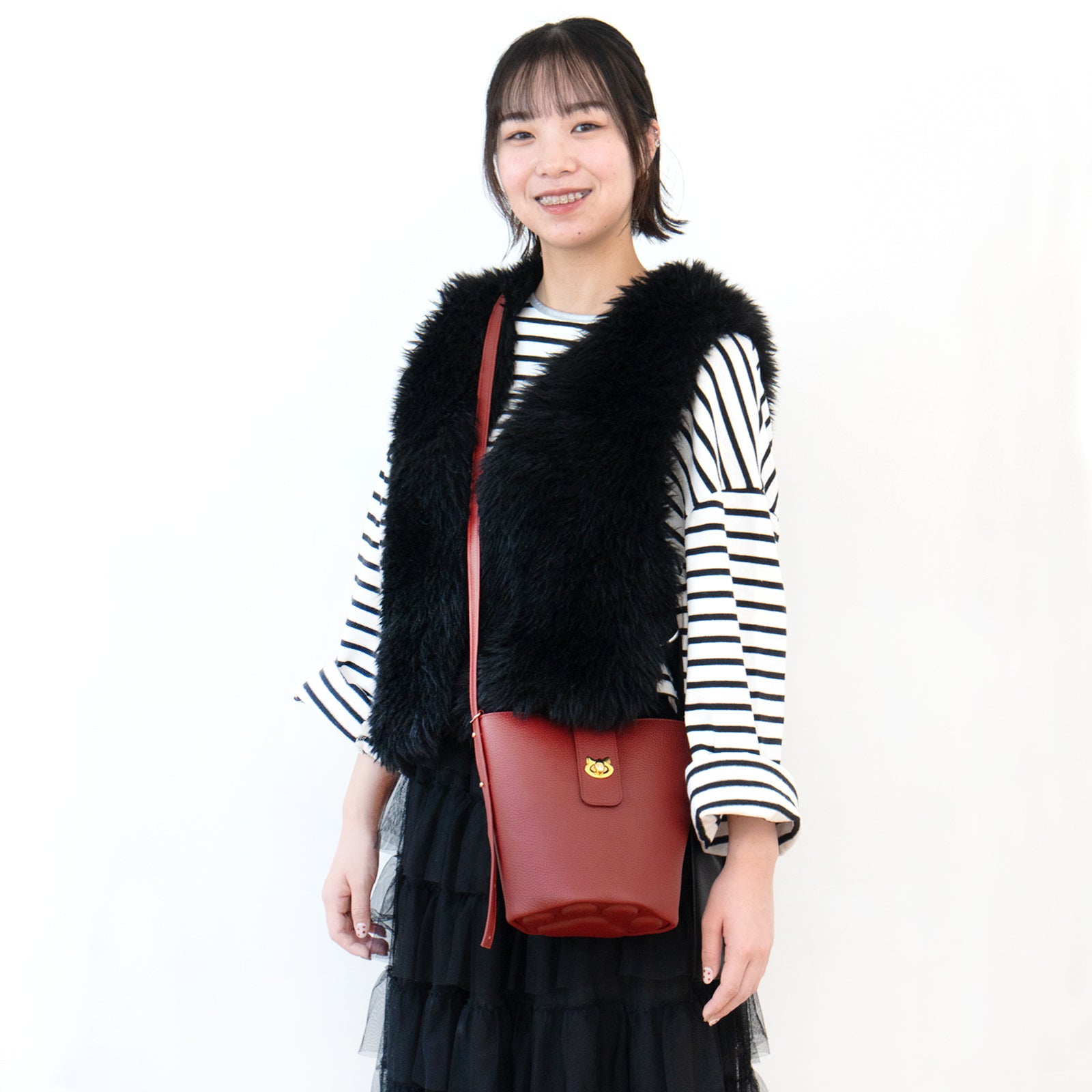 ショルダーバッグ PAW (パウ) キュイール・マッシュ / ボルドー