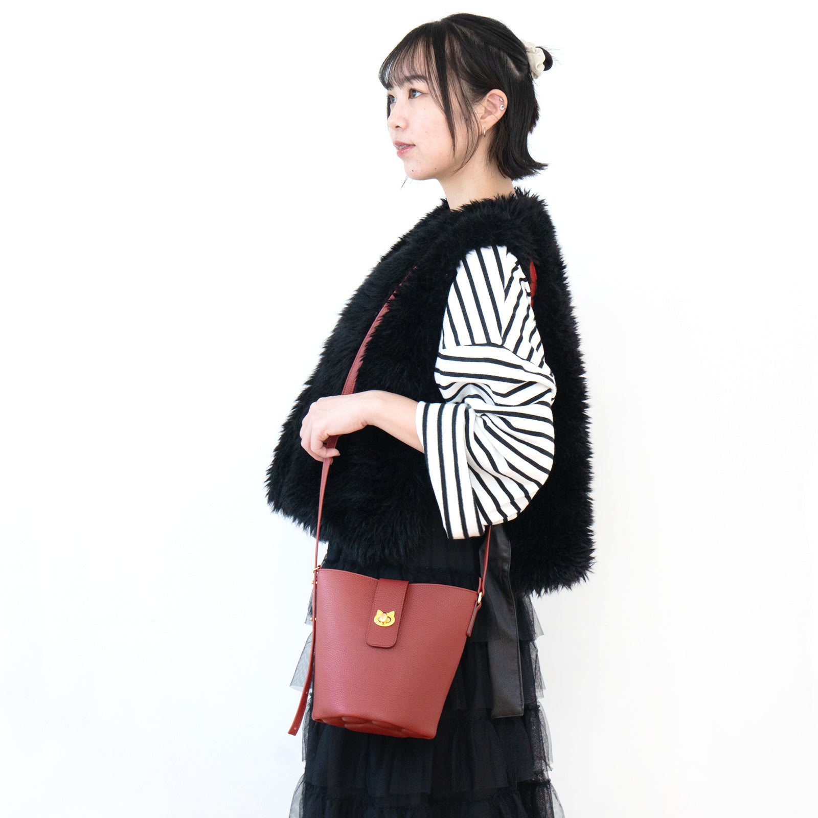 ショルダーバッグ PAW (パウ) キュイール・マッシュ / ボルドー