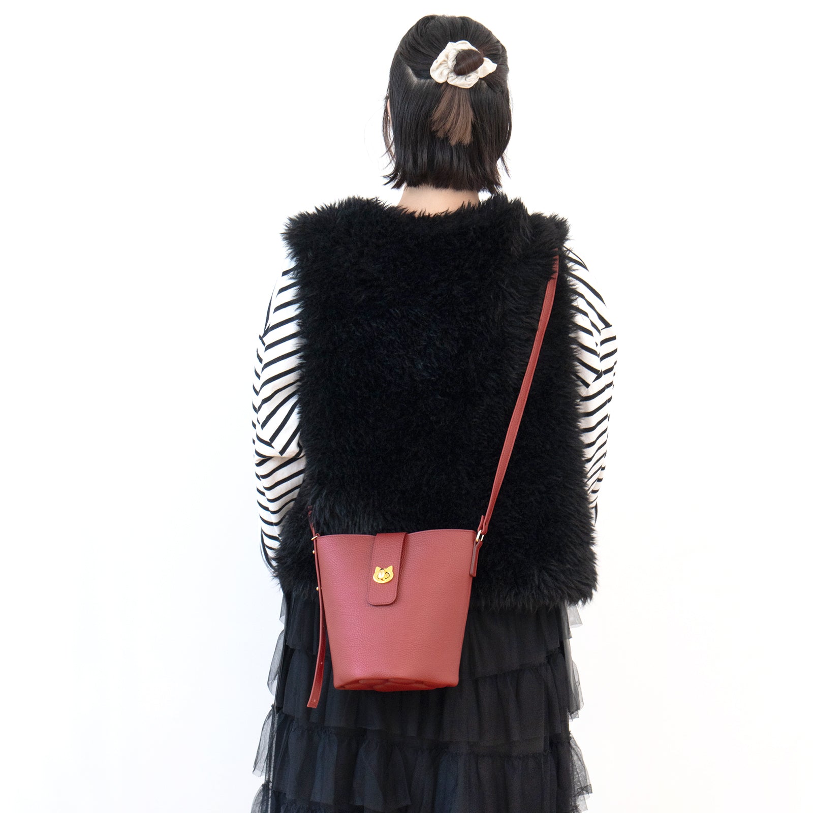 ショルダーバッグ PAW (パウ) キュイール・マッシュ / ボルドー