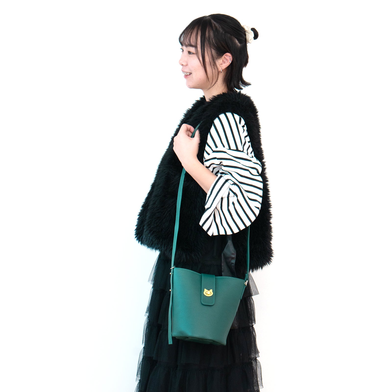 ショルダーバッグ PAW (パウ) キュイール・マッシュ / エメラルド