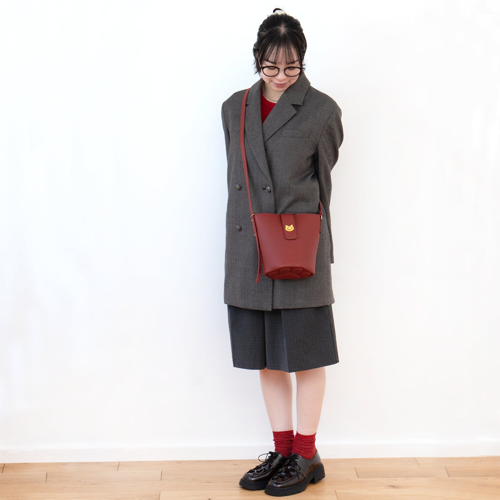 ショルダーバッグ PAW (パウ) キュイール・マッシュ / ボルドー