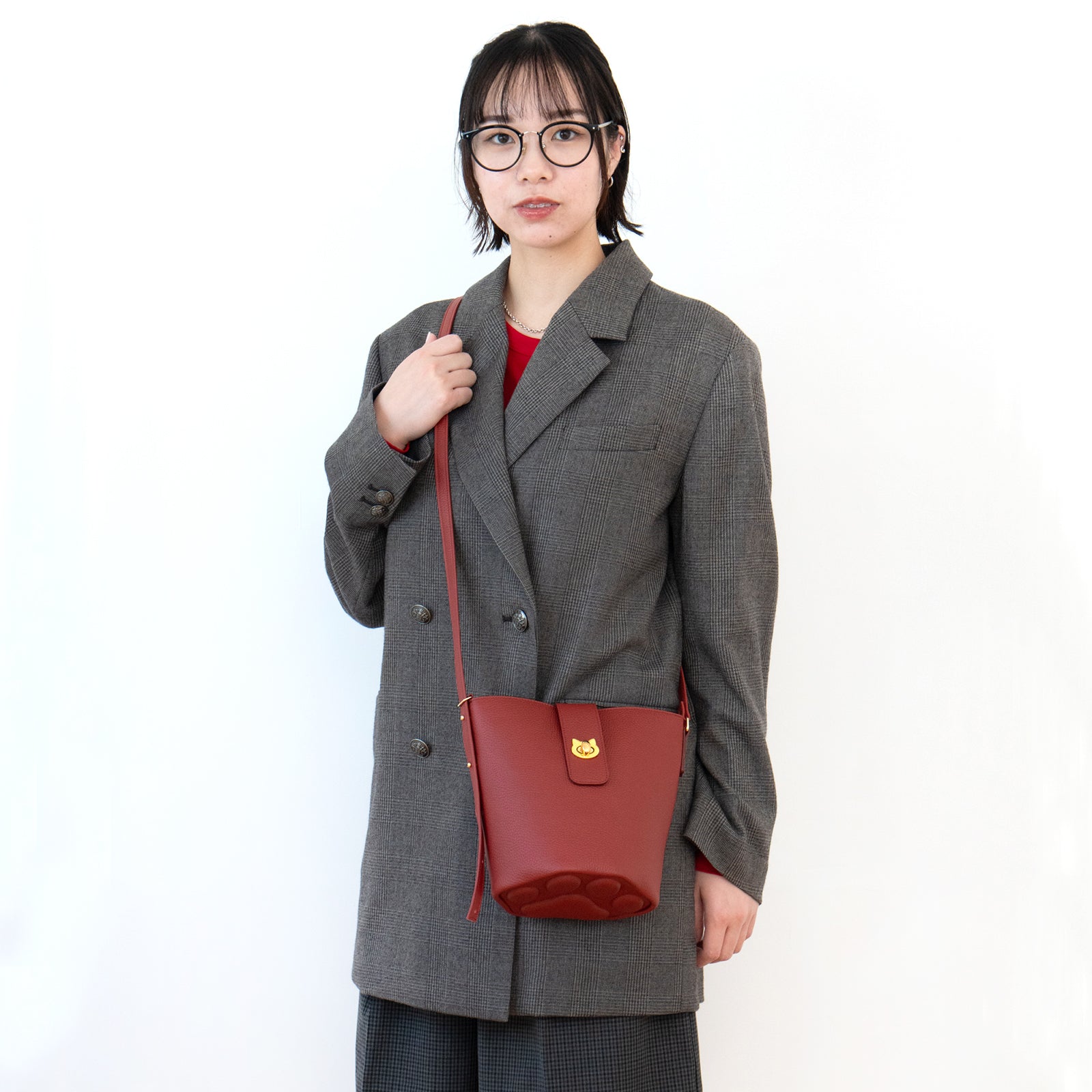 ショルダーバッグ PAW (パウ) キュイール・マッシュ / ボルドー