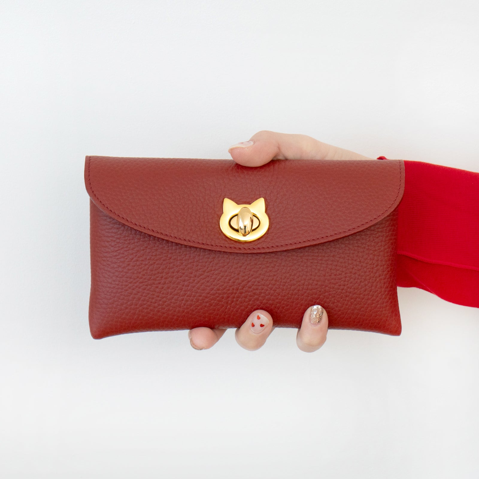 フラップウォレット・フルーニャ ロング キュイール・マッシュ / ボルドー