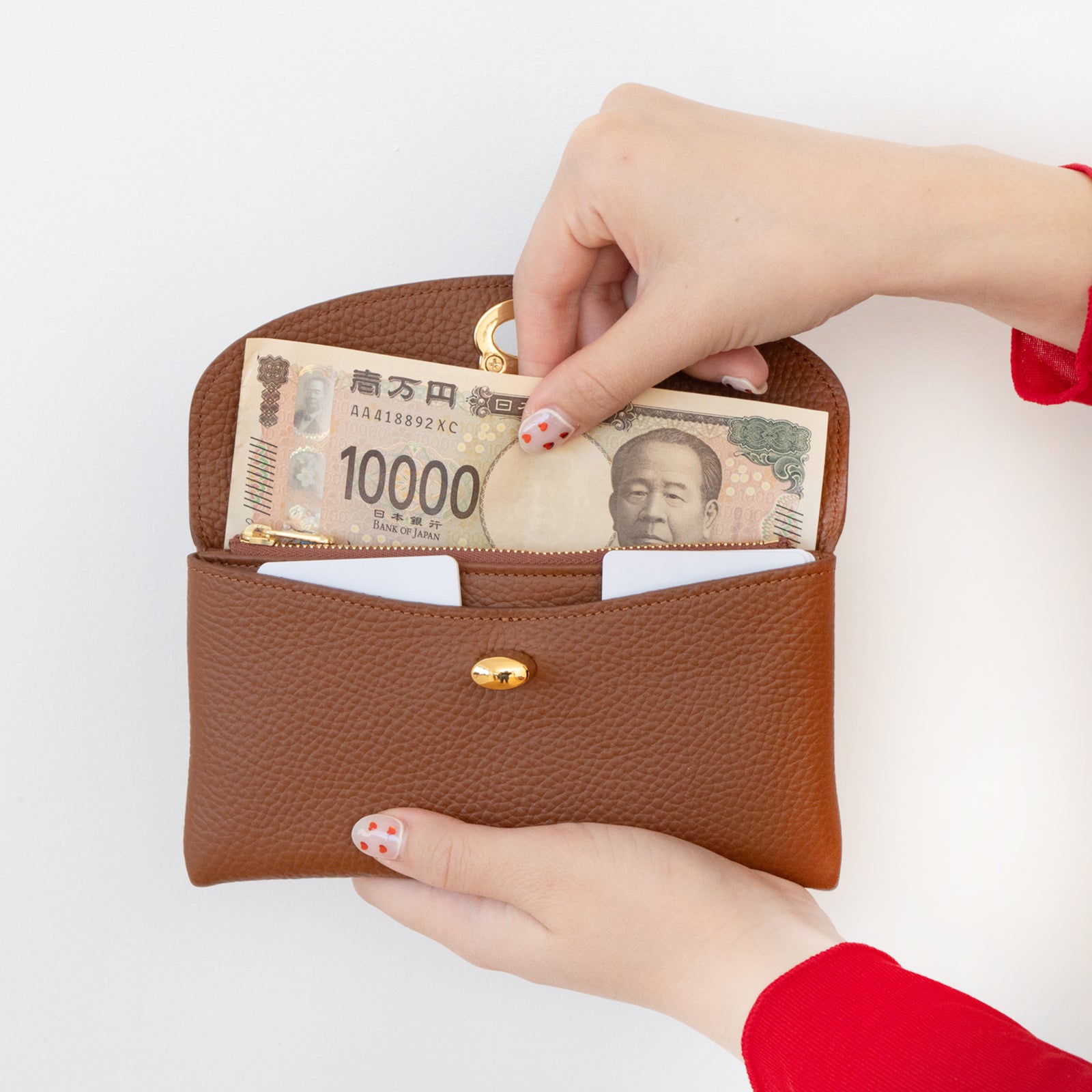 フラップウォレット・フルーニャ ロング キュイール・マッシュ / キャメル