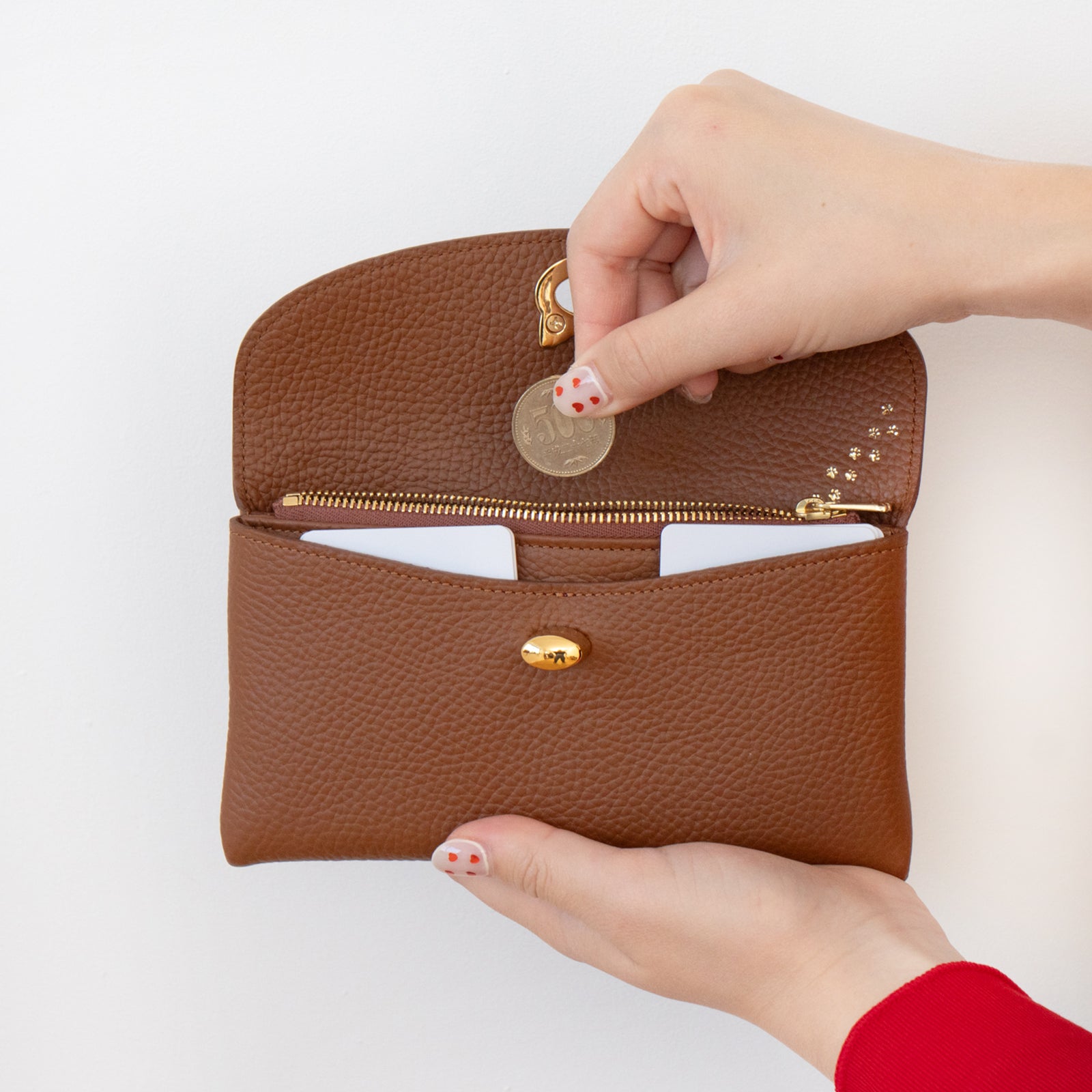 フラップウォレット・フルーニャ ロング キュイール・マッシュ / キャメル