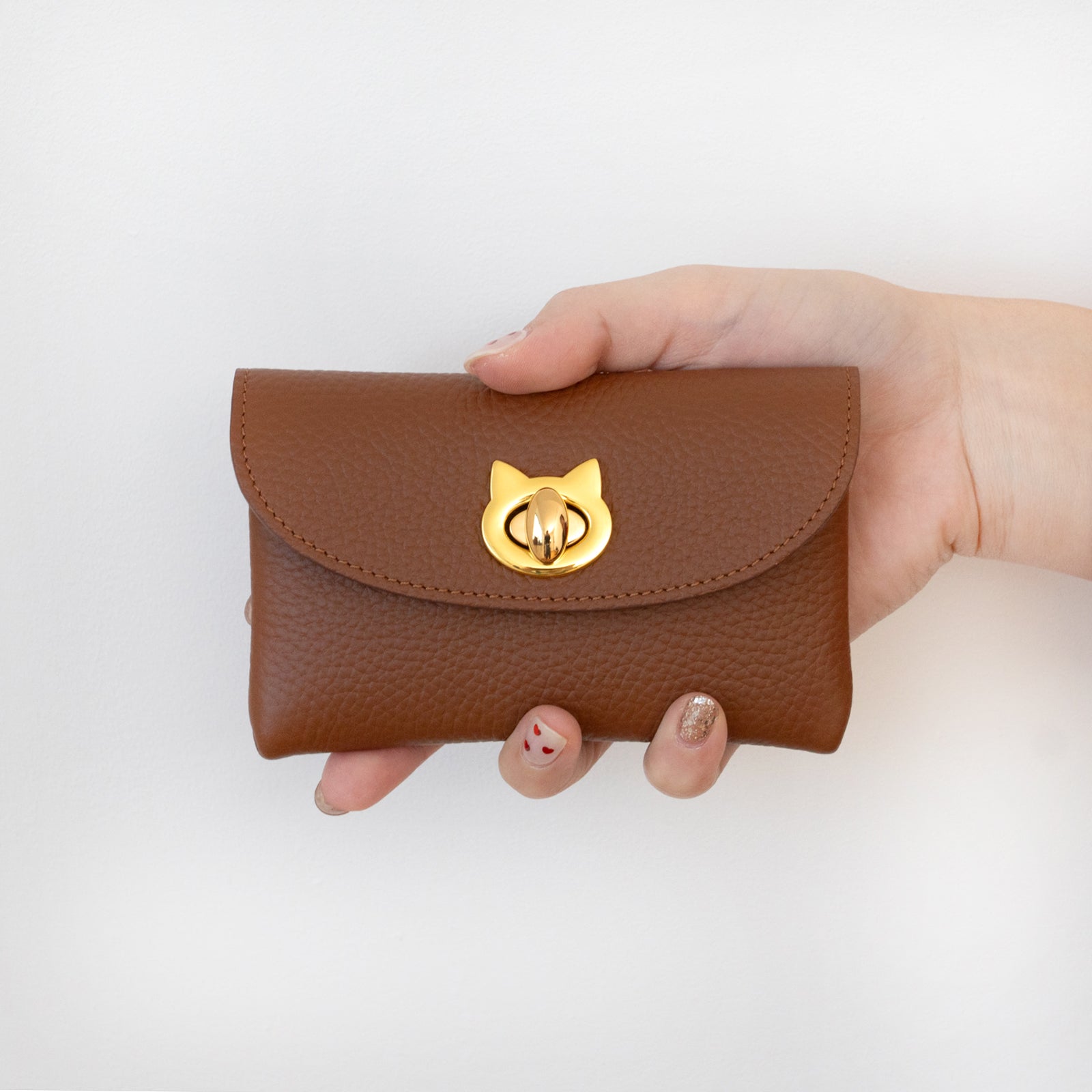 フラップウォレット・フルーニャ ミディアム キュイール・マッシュ / キャメル