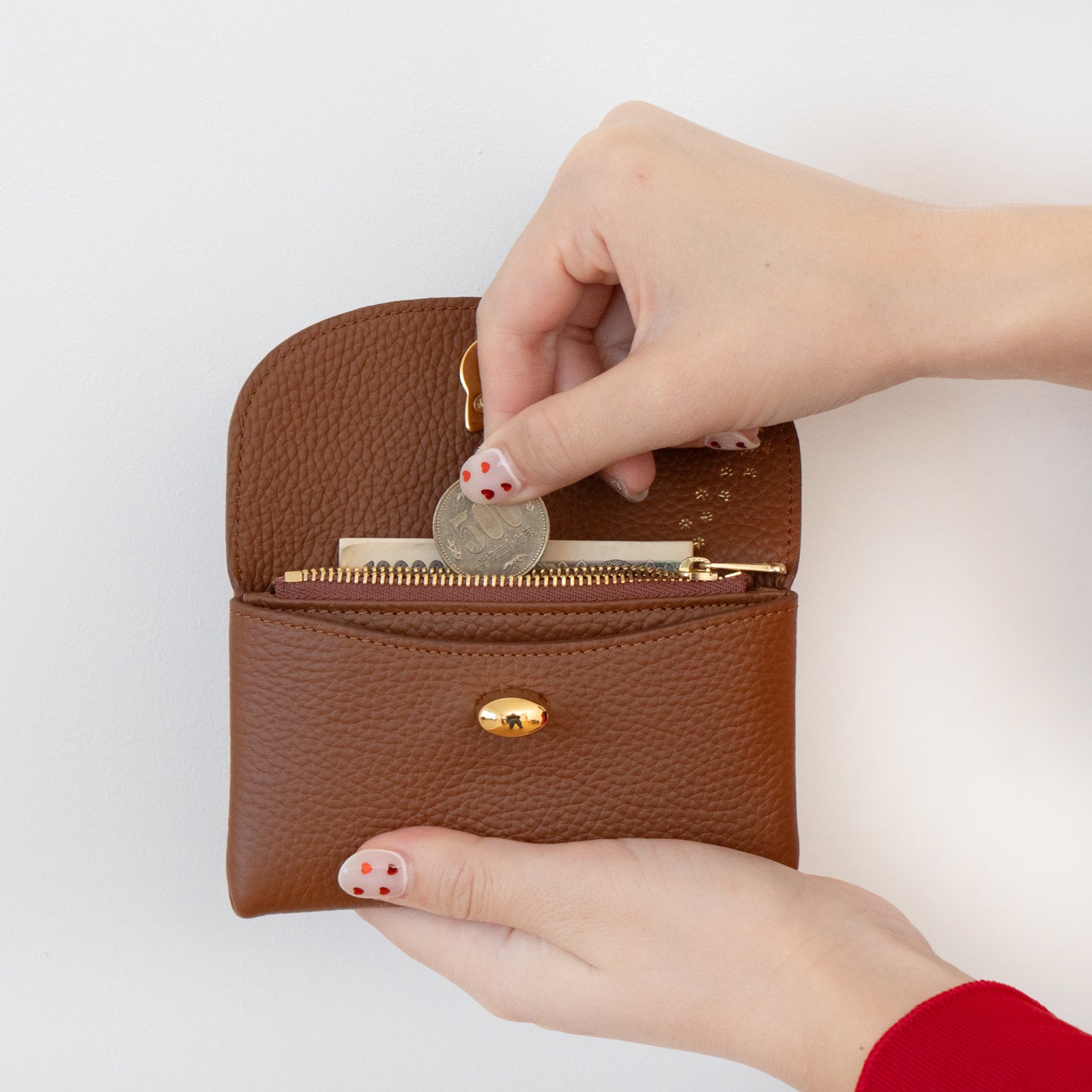 フラップウォレット・フルーニャ ミディアム キュイール・マッシュ / キャメル