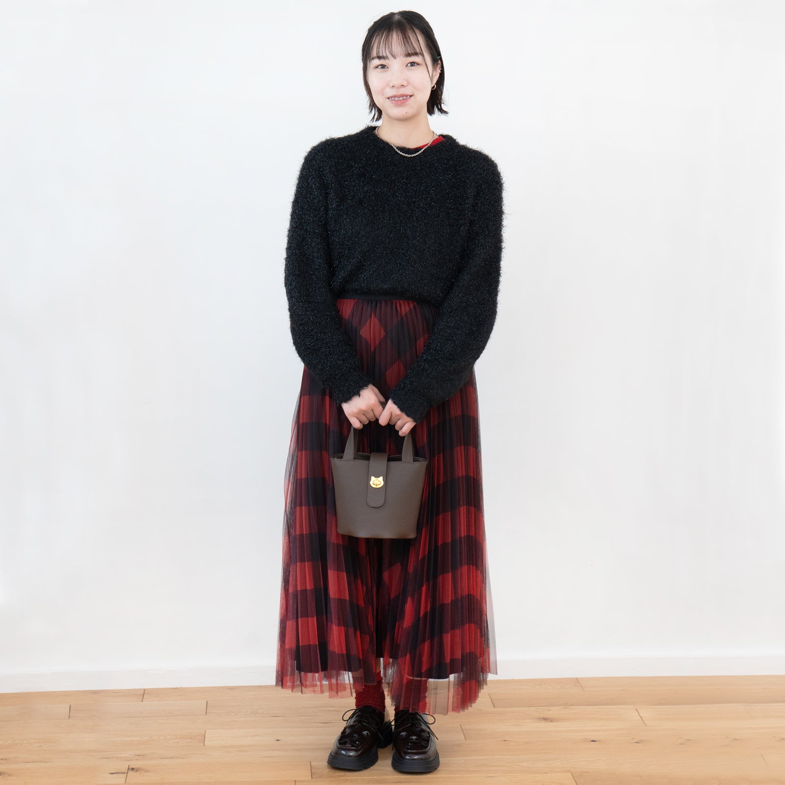 PAW Cuir Mache Mini Bag with Chain Shoulder Strap / Chocolate