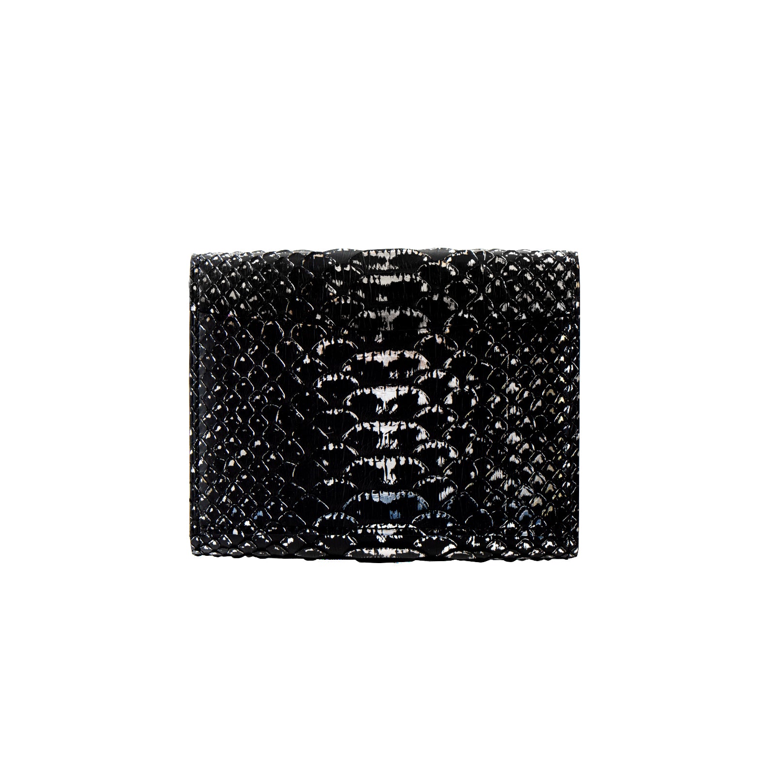 【おつとめ品セール】ハンディウォレット・オペラ リリィ グランデ 箔パイソン / シルバーブラック