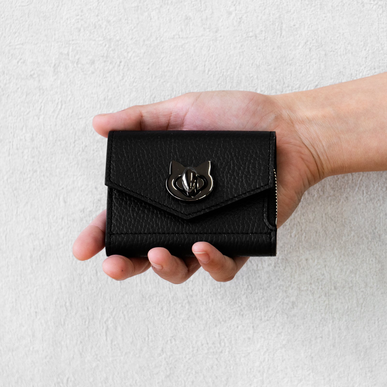 Handy Wallet Nyapera Cuir Mache / Black