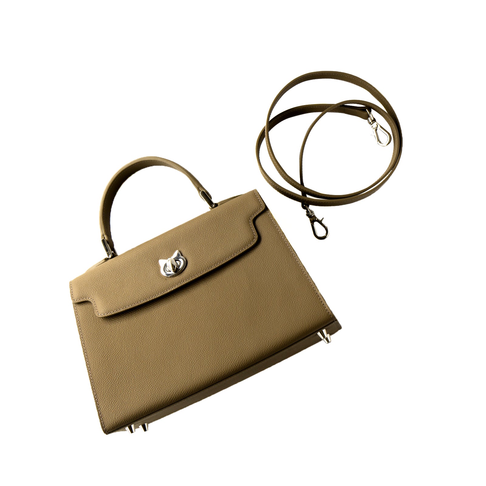 Handbag Nyanpanera 25 Cuir Minerva / Etoupe