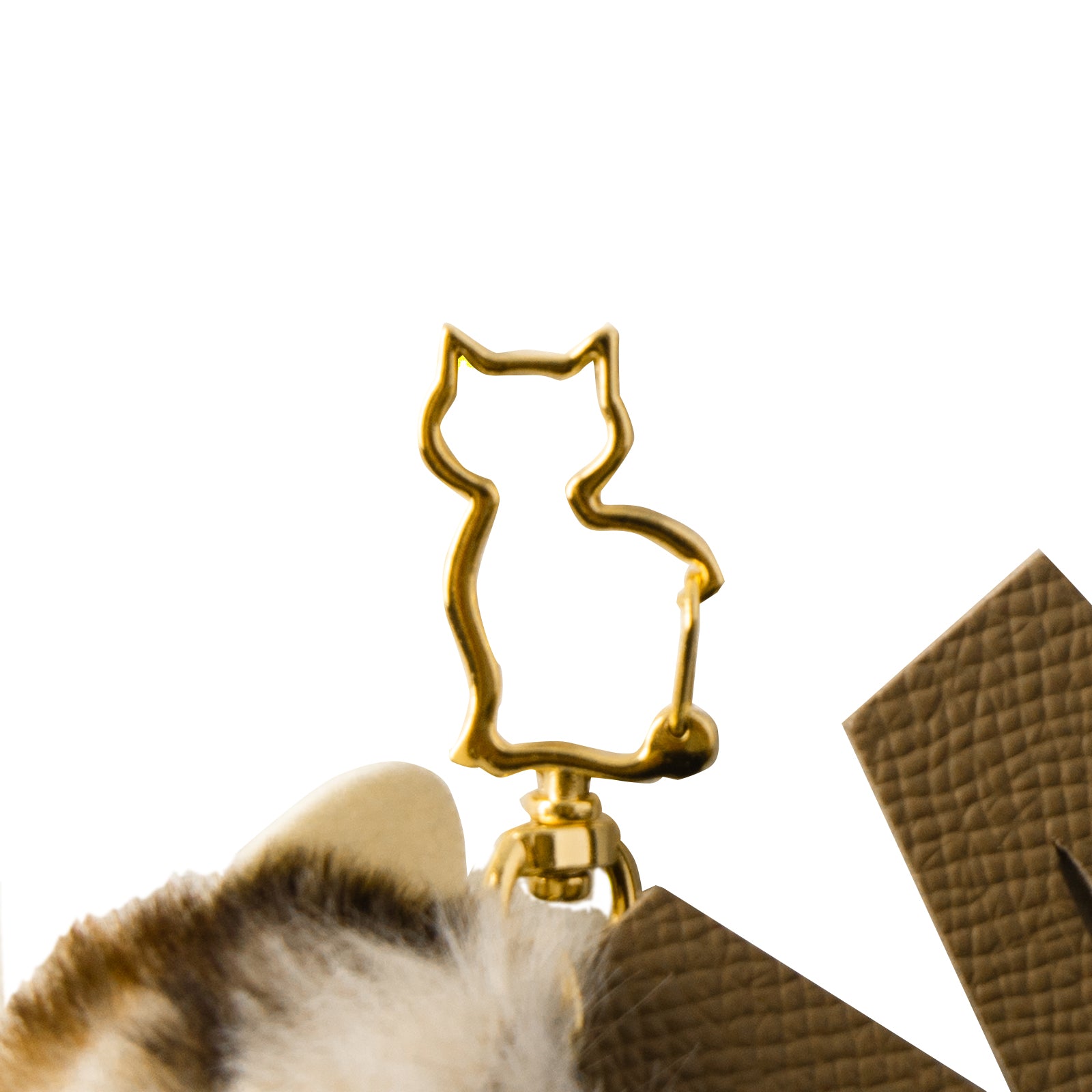 Fluffy Initial Meow Holder / Etoupe