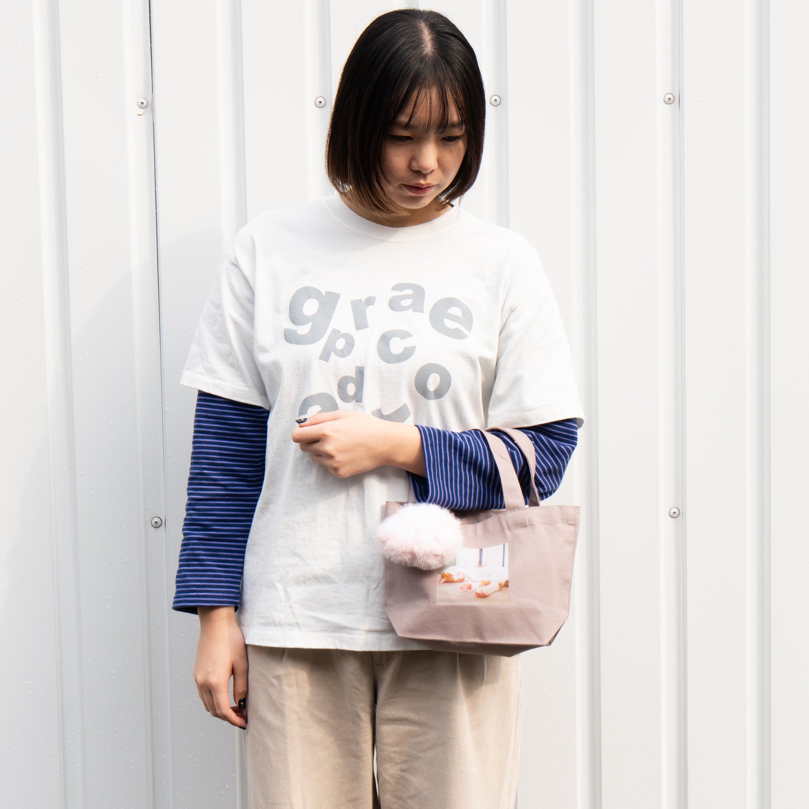 うちのこPHOTOトートバッグ・S /グレージュ