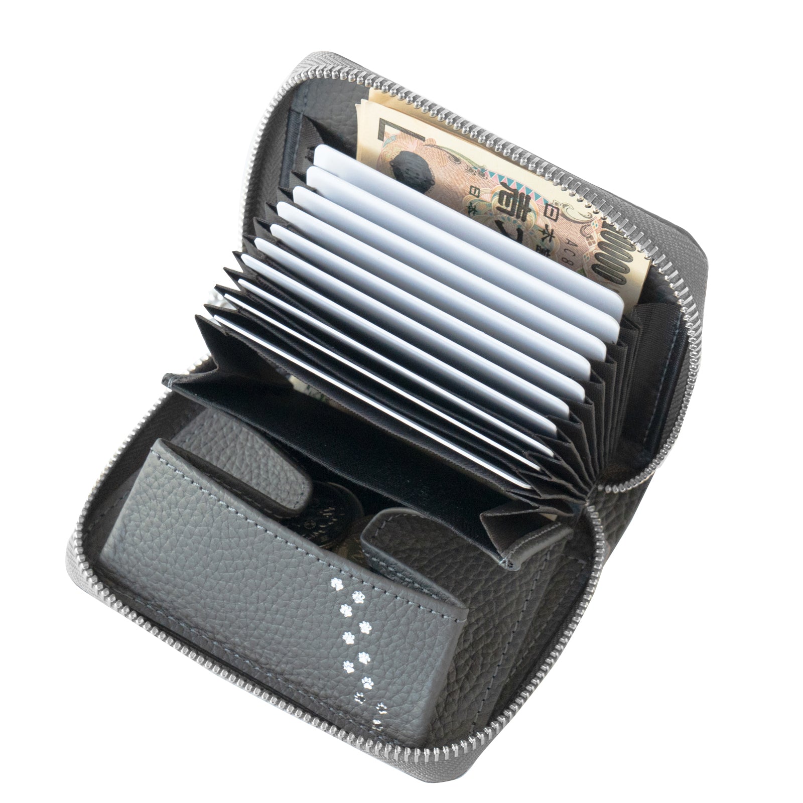 【12/7(日)22:00~ 26時間限定販売】【数量限定】PAWラウンドファスナーミドル財布 キュイール・マッシュ / グラファイト