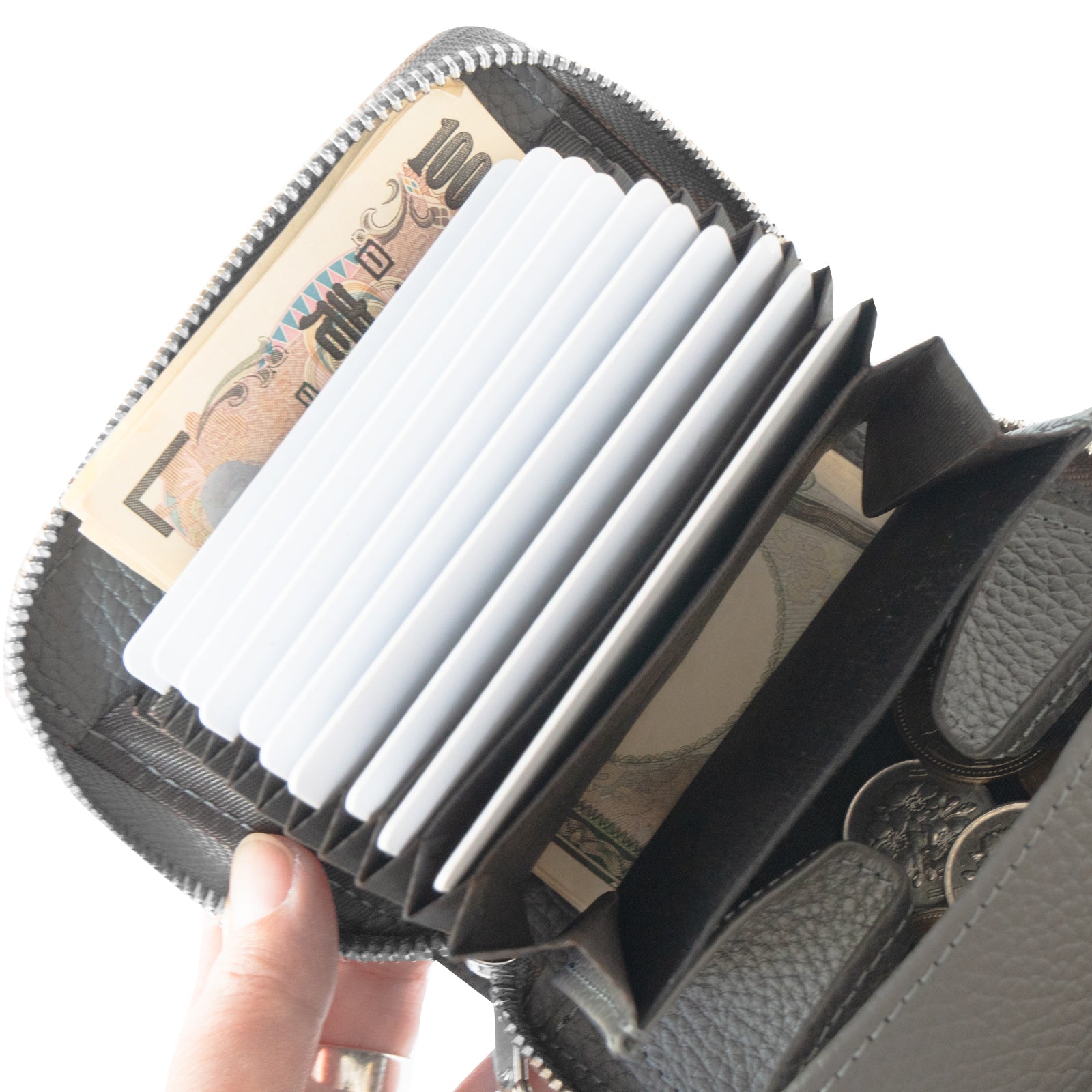 【12/7(日)22:00~ 26時間限定販売】【数量限定】PAWラウンドファスナーミドル財布 キュイール・マッシュ / グラファイト