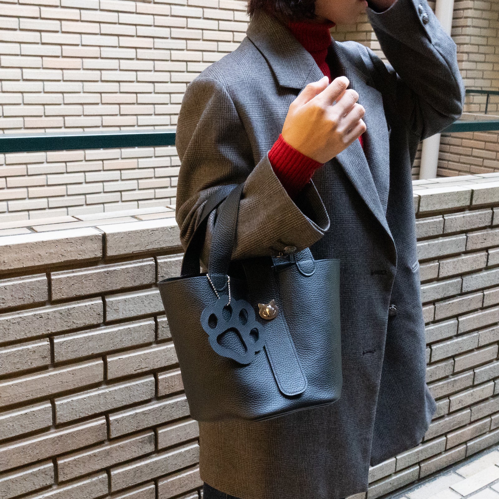 Baguette Bag PAW Cuir Mache / Black