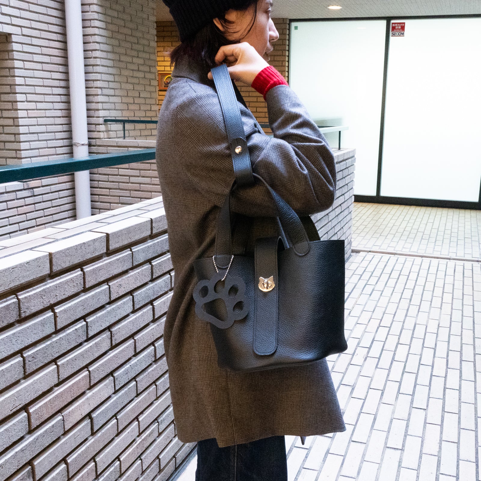 PAW exclusive shoulder strap Cuir Mash / Black