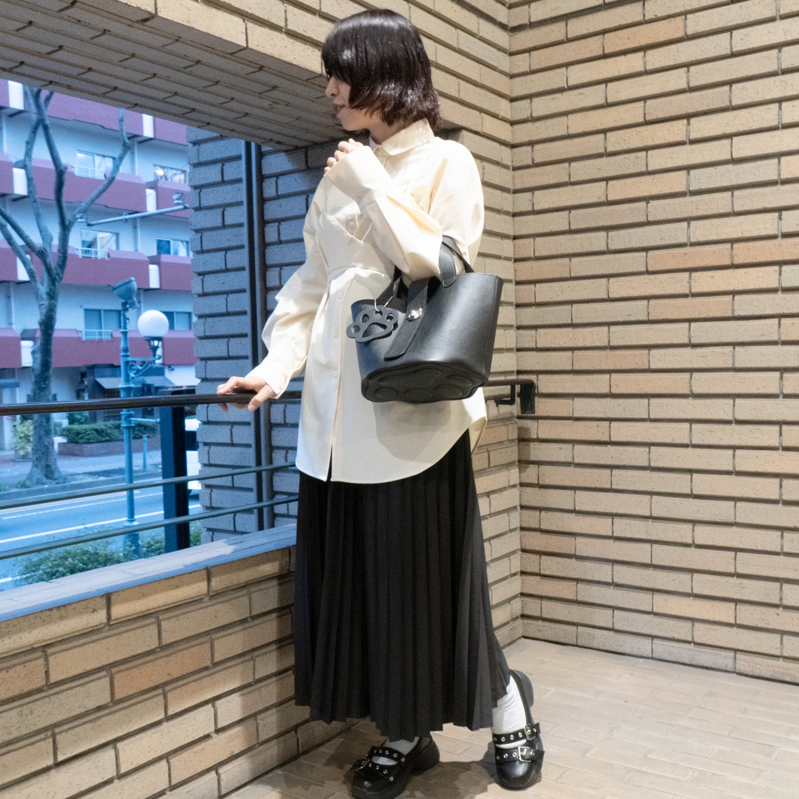 Baguette Bag PAW Cuir Mache / Black