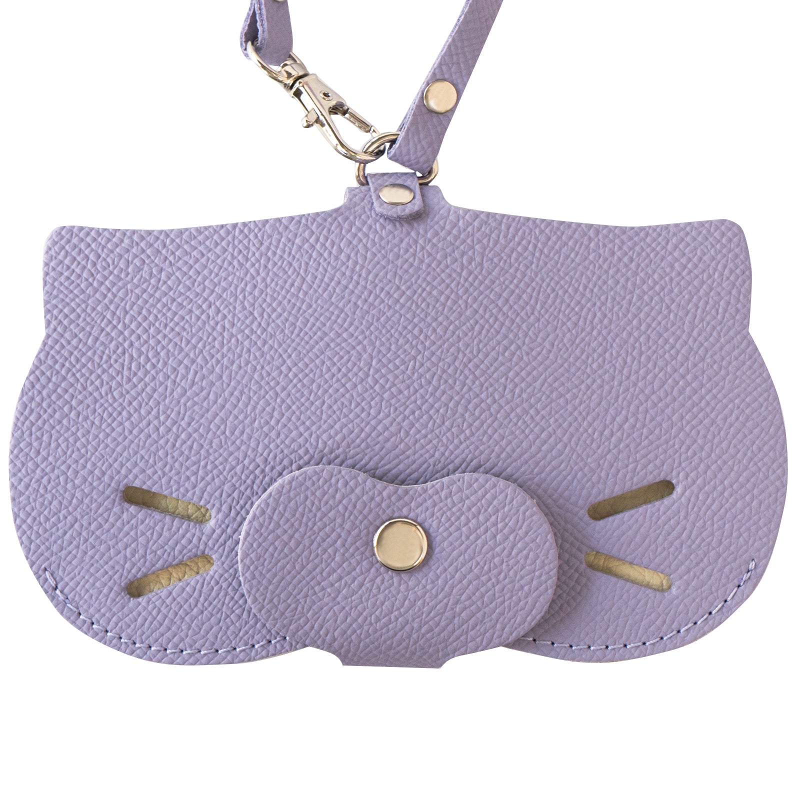 にゃんフェイス めがねケース キュイール・ミネルバ / ラベンダー