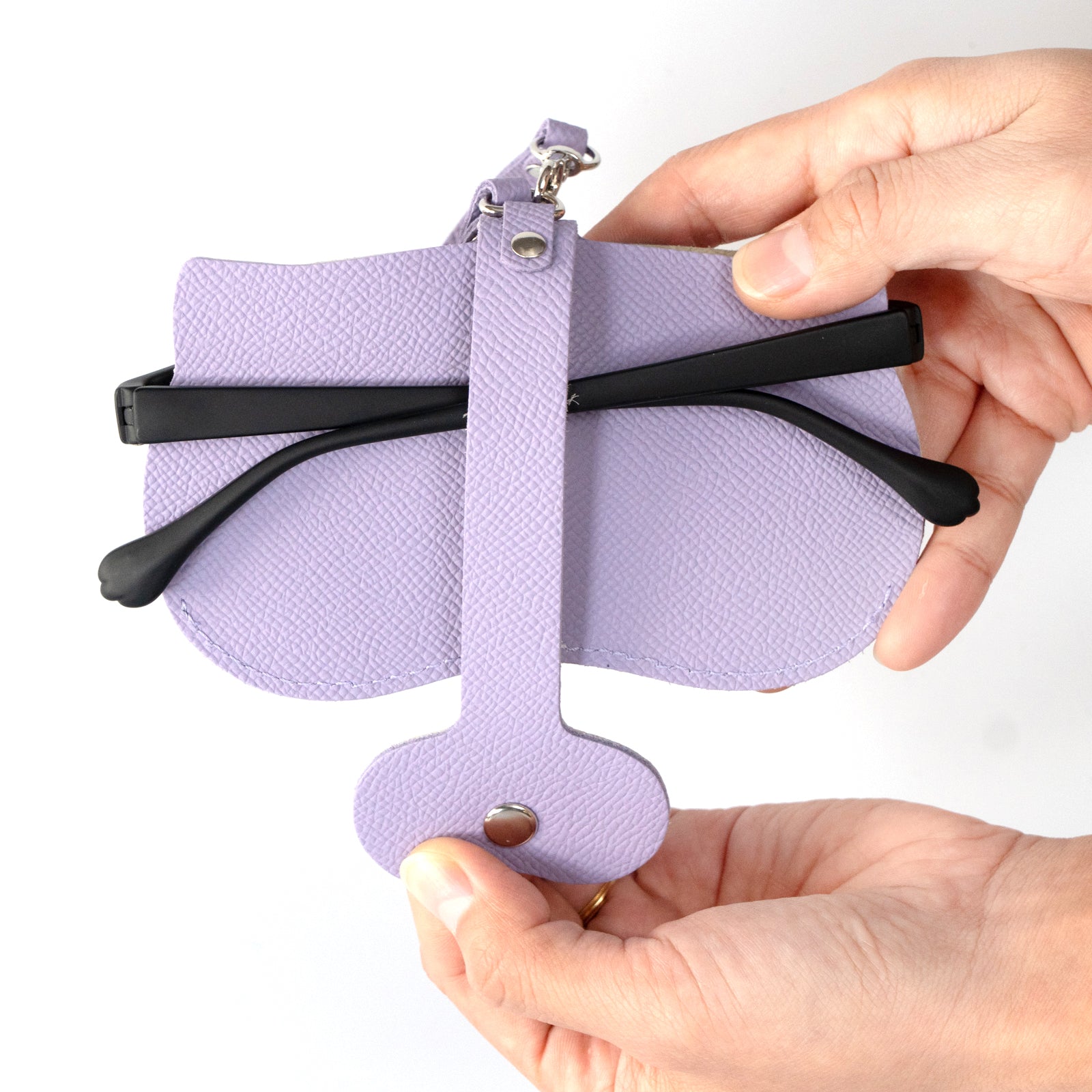 にゃんフェイス めがねケース キュイール・ミネルバ / ラベンダー