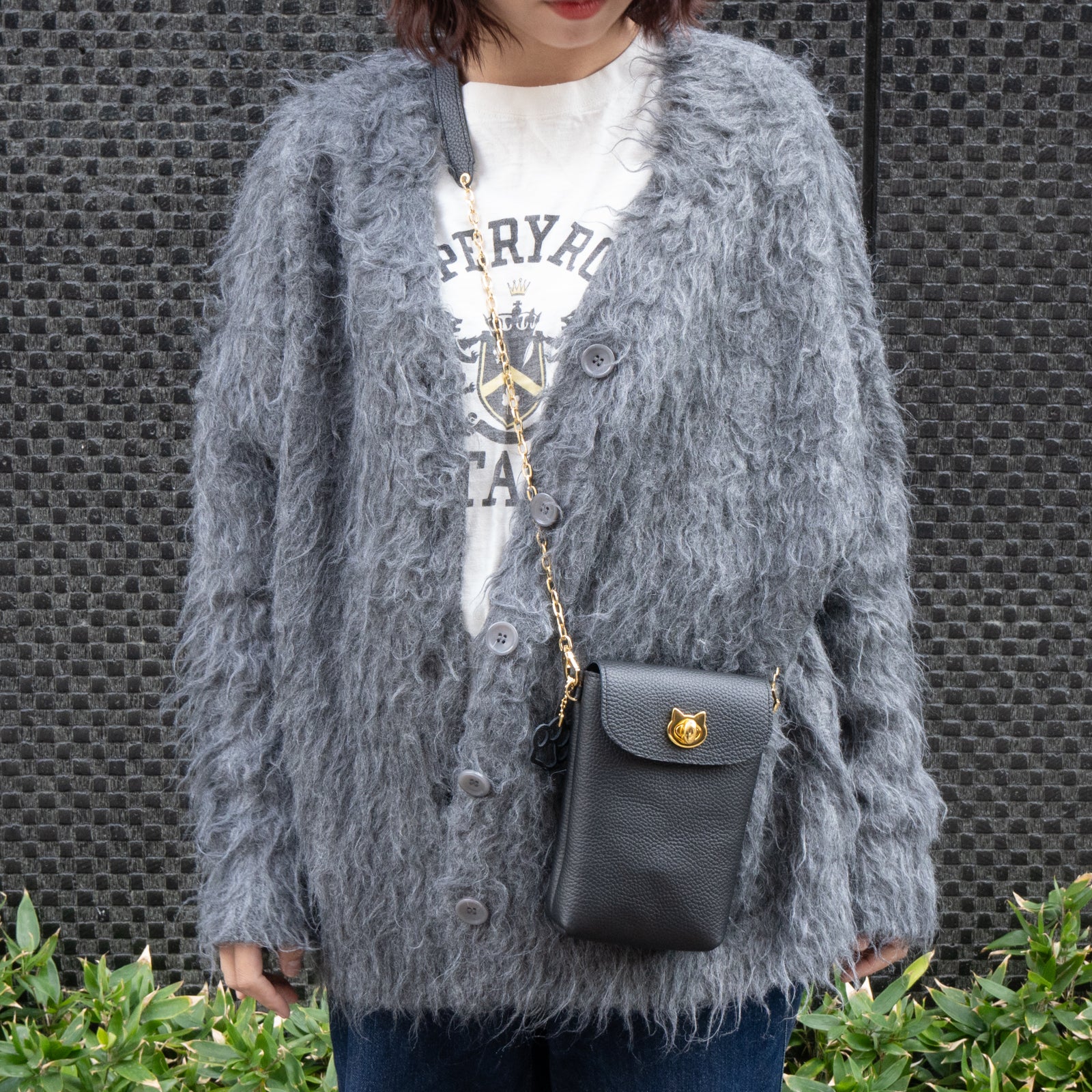 フルーニャスマホポシェット キュイール・マッシュ / ブラック