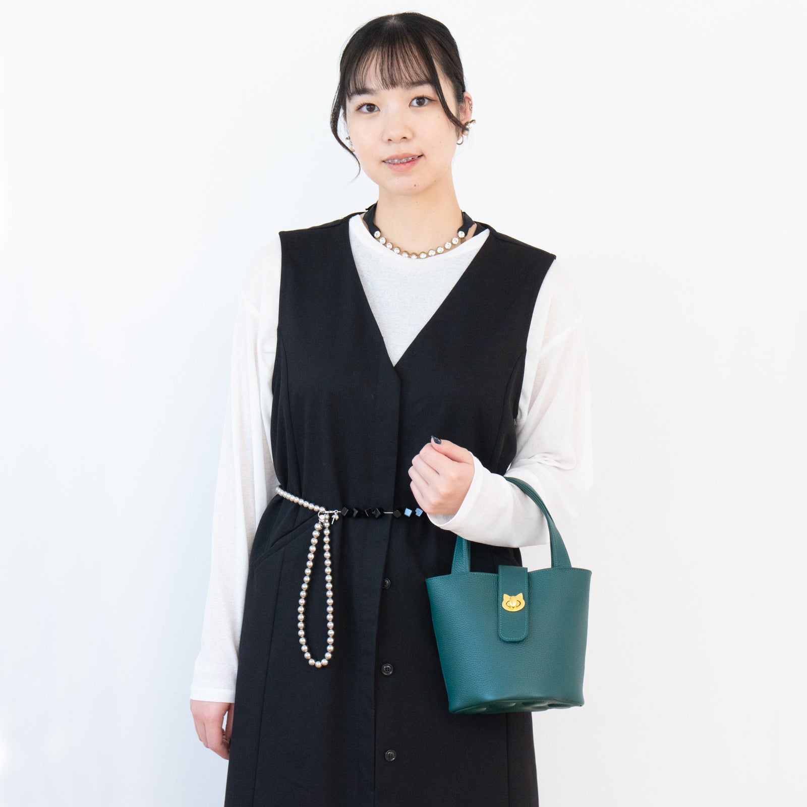 チェーンショルダー付きミニバッグ・PAW (パウ) / エメラルド