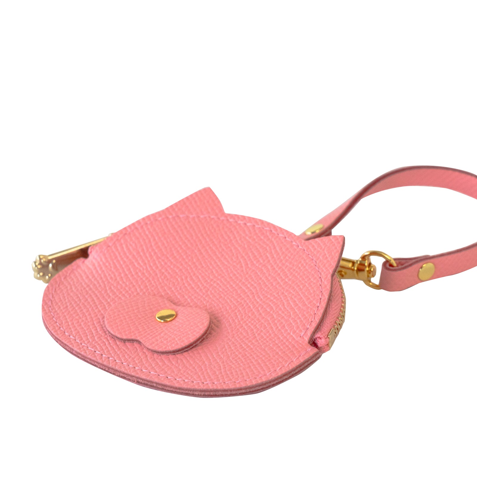 Nyan Face Coin Purse, Veau Epsom / Rose Confetti