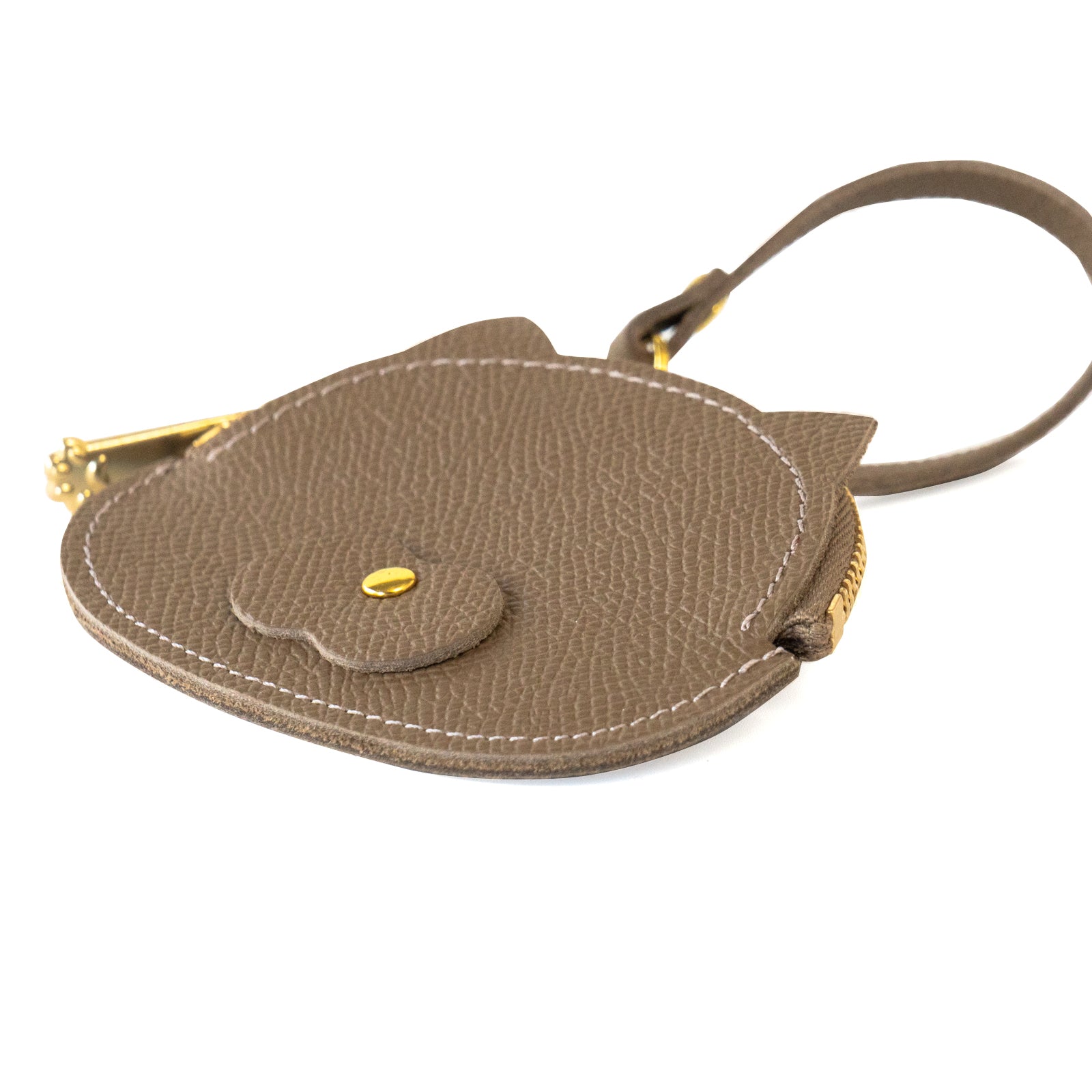 Nyan Face Coin Purse - Veau Epsom / Étoupe