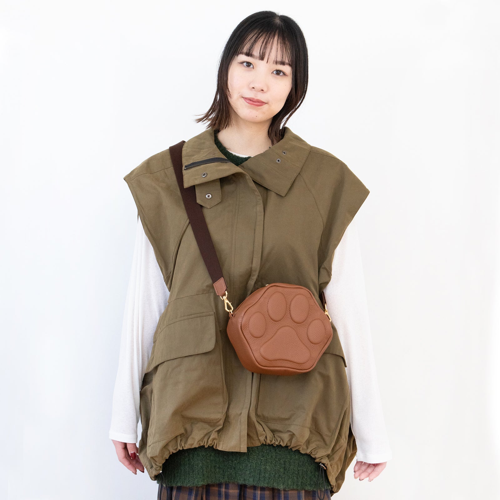 PAWポシェット キュイール・マッシュ / キャメル