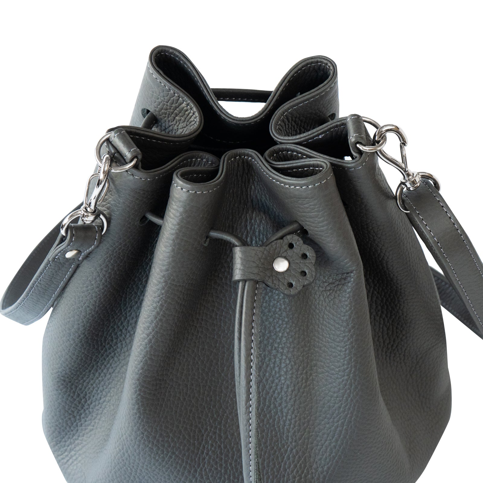 巾着ショルダーバッグ PAW キュイール・マッシュ / グラファイト